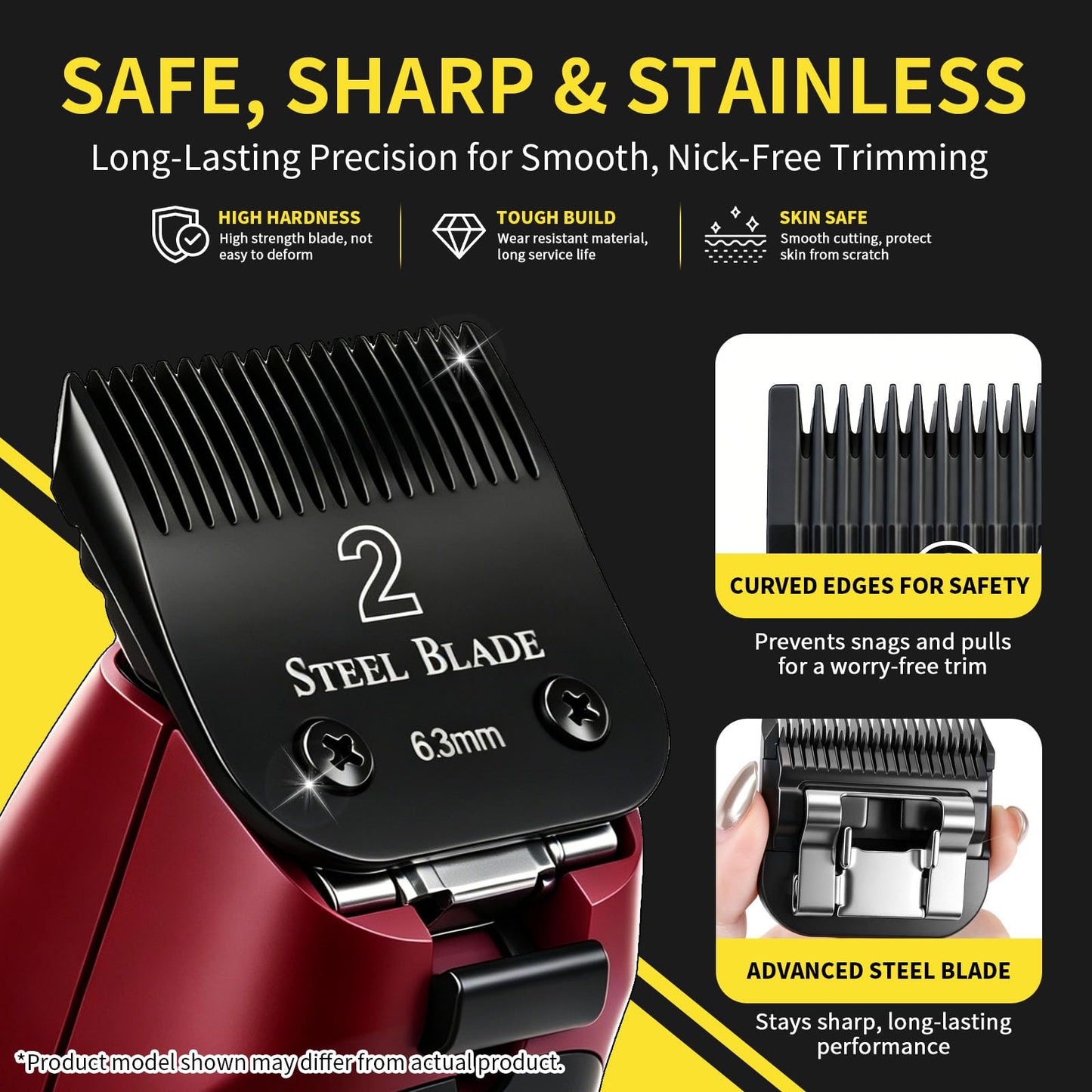 Size 5/8" HT Detachable Replacement Blade, Compatible with Andis, Wahl, Oster Classic 76 Clippers, 5/8-Inch (16mm) Cutting Length, Stainless Steel for Durability