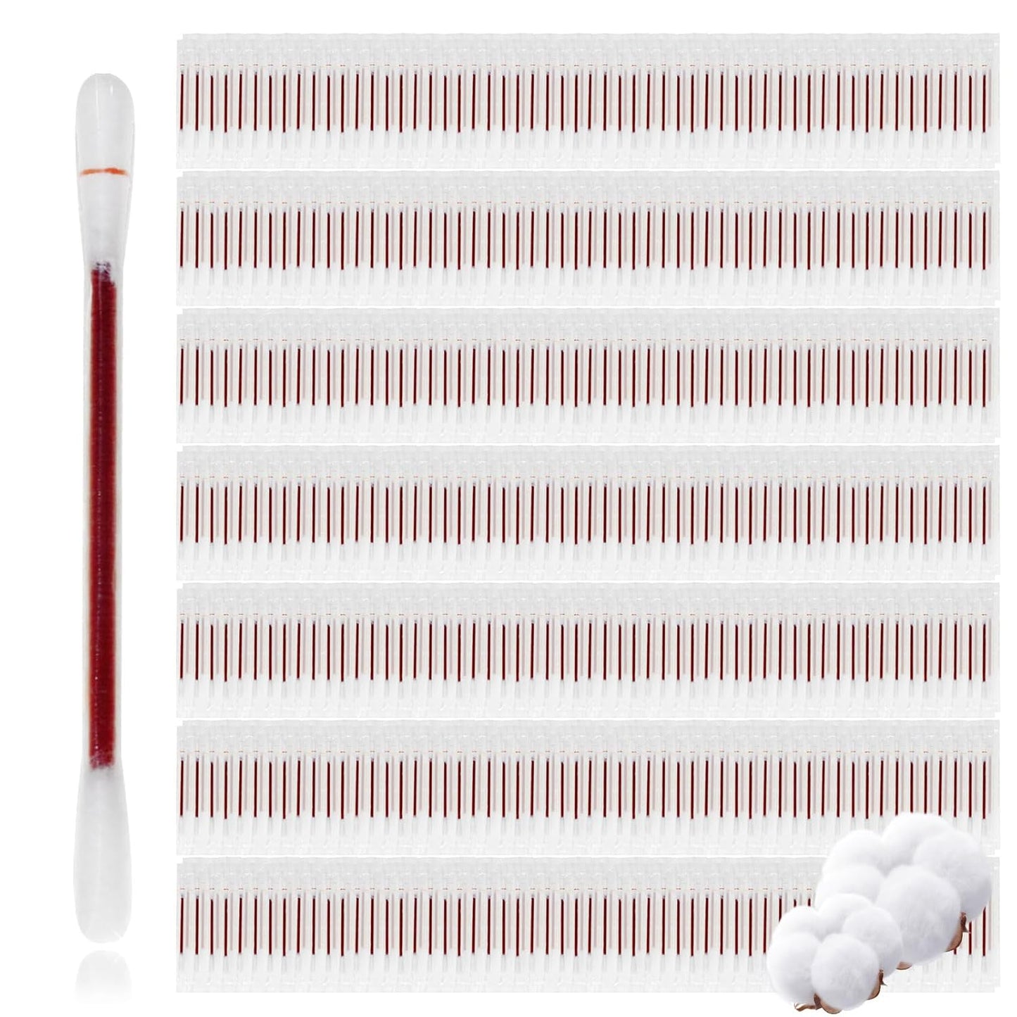 Iodine Cotton Swabs - Individually Wrapped Medical Iodophor Swabsticks | First Aid Kits for Nasal & Ear Care (200 Pack, White)