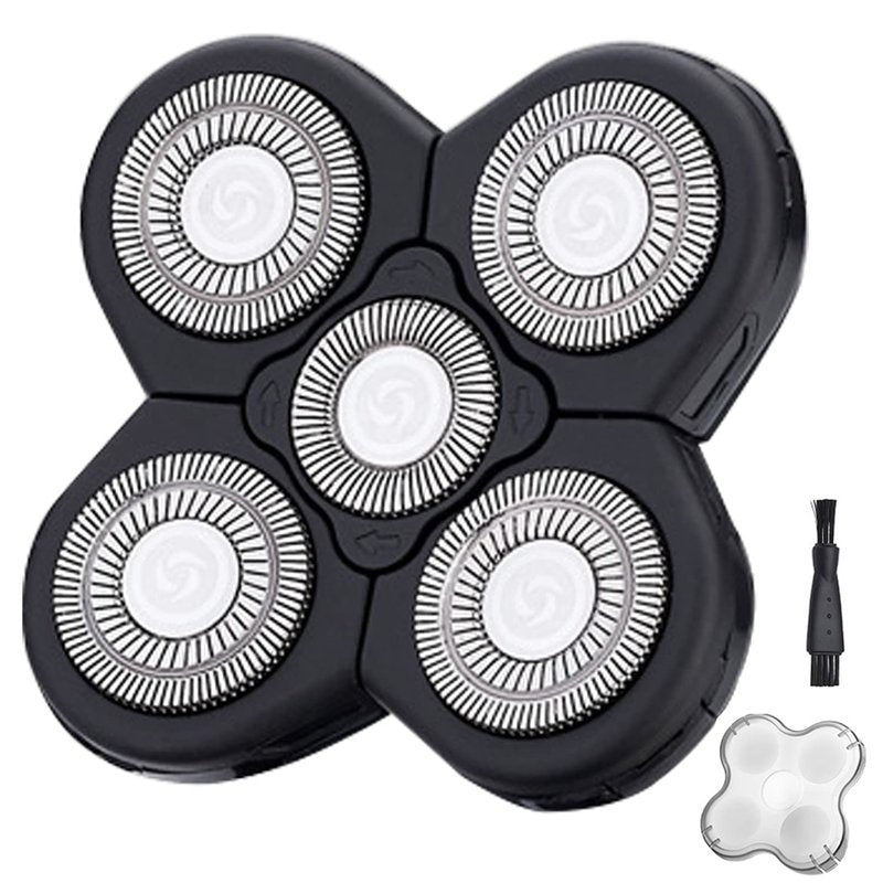 5 Blades Shaver Replacement Heads for Bald Men Easy to Clean Electric Shaver with Blade Cover