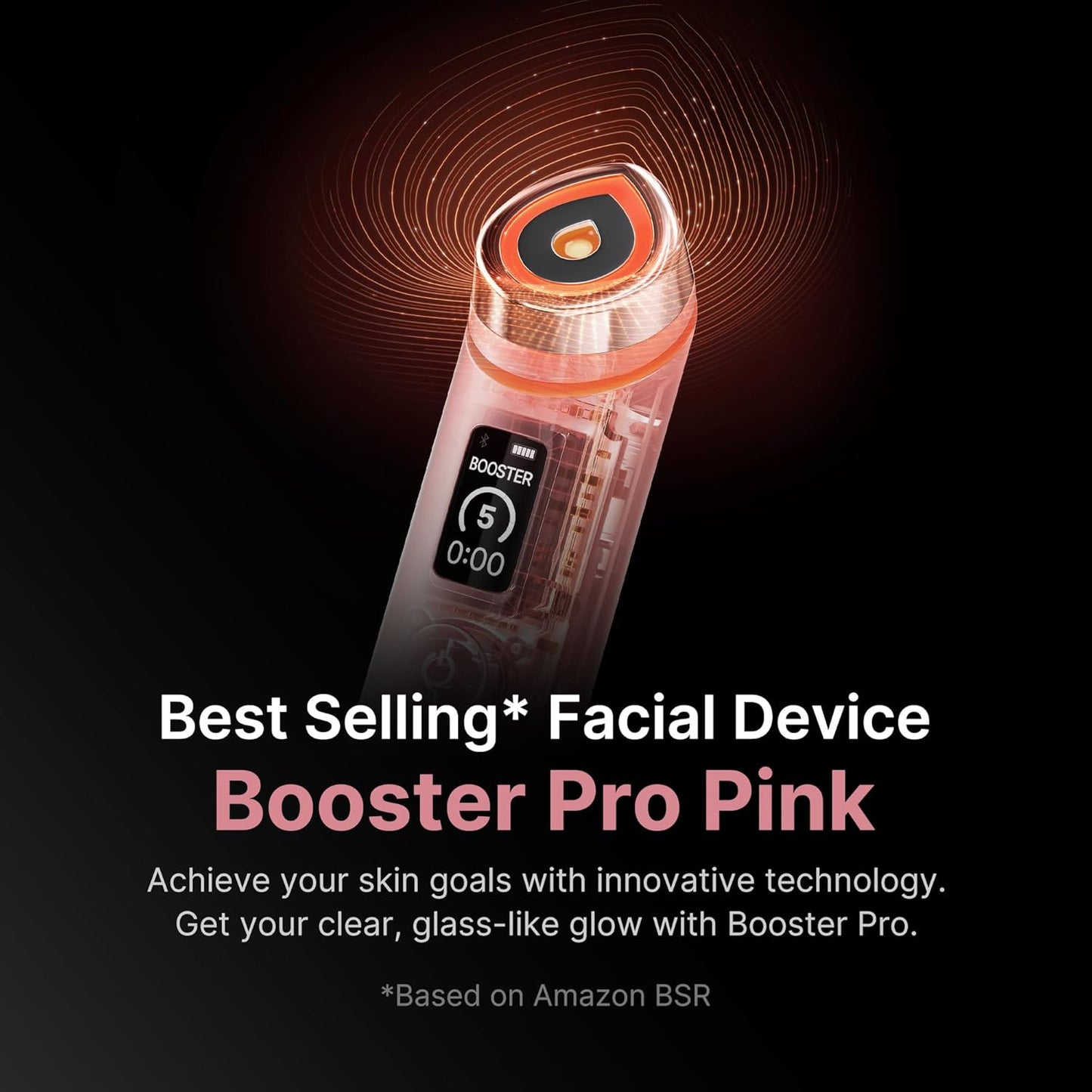 Medicube Booster Pro - 6-in-1 Real Glass Glow Beauty Massager for Clear, Radiant Skin | Pink