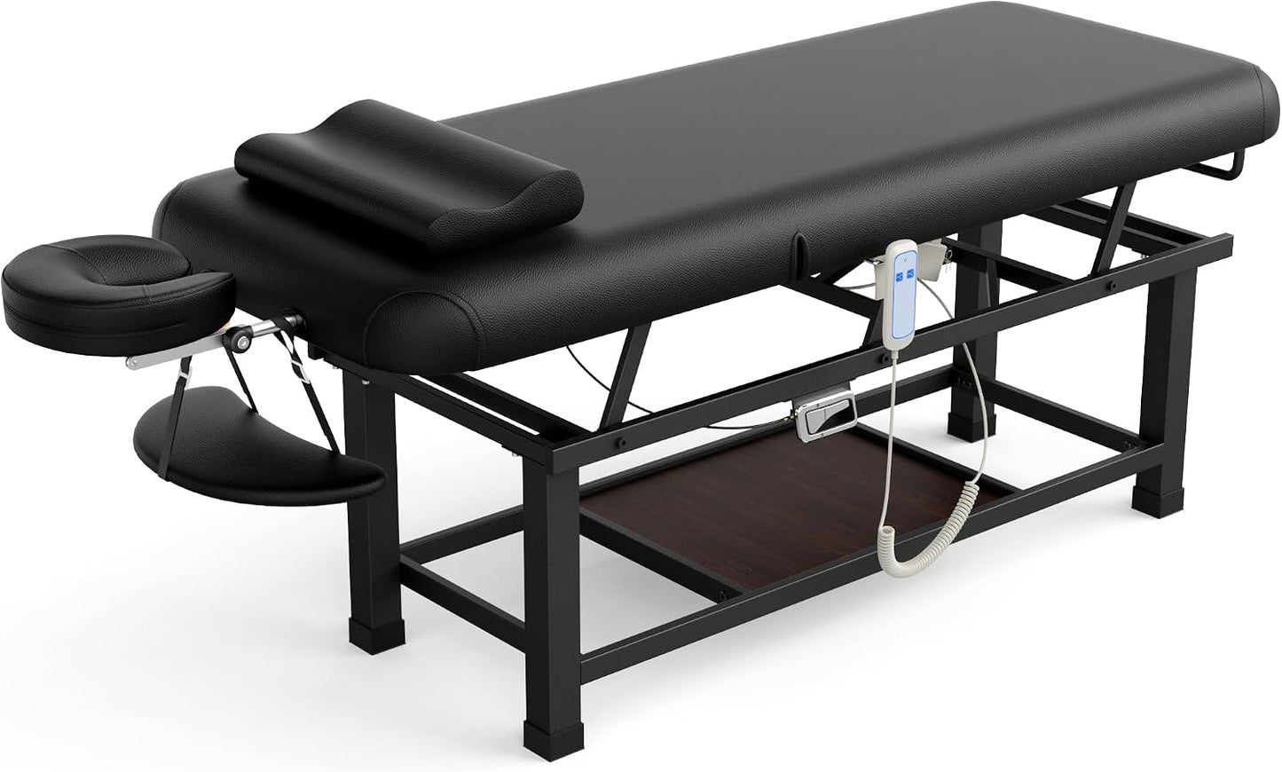 Heavy Duty Electric Massage Table - Adjustable Backrest & Storage Space | 30 x 75 Inches - Beige Gray