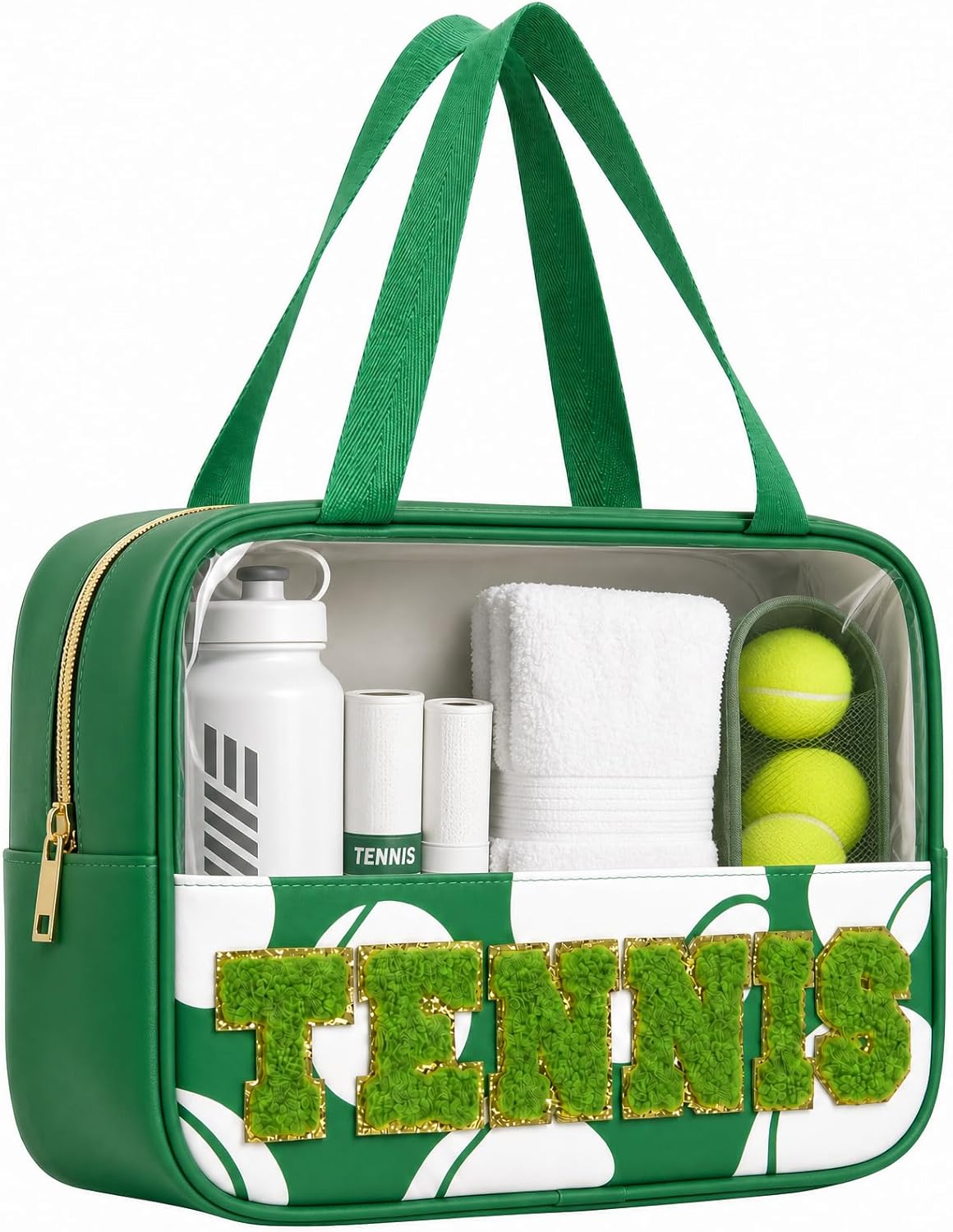 Baseball Mom Essentials | Clear Chenille Letter Zipper Pouch - Portable Makeup Bag for Team Gifts