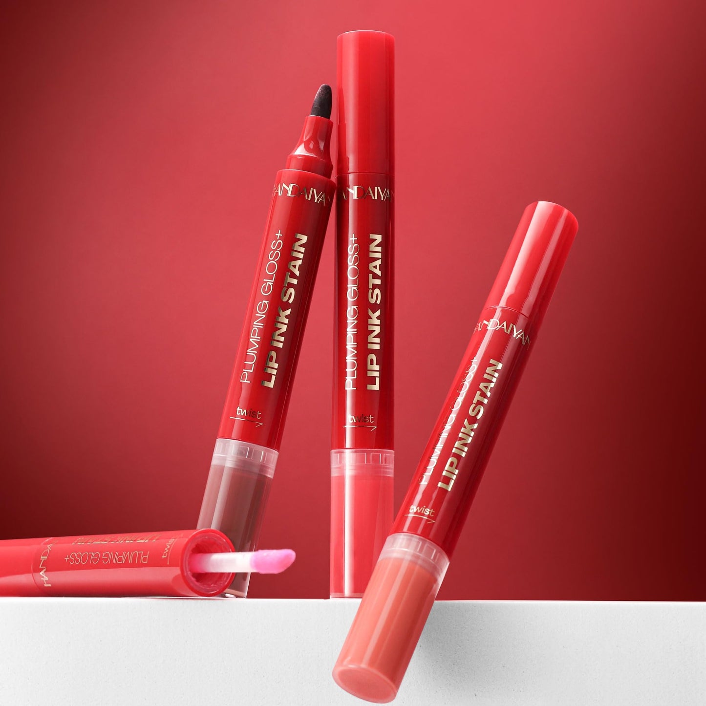 Beauty Glazed 2-in-1 Lip Stain & Plumping Lip Gloss – Lip Oils + Lip Liner Pencil Lip Combo for Fuller, Defined Lips – Long Lasting, Smudge-Proof, High-Shine Color (#06 Warm Cocoa Brown)