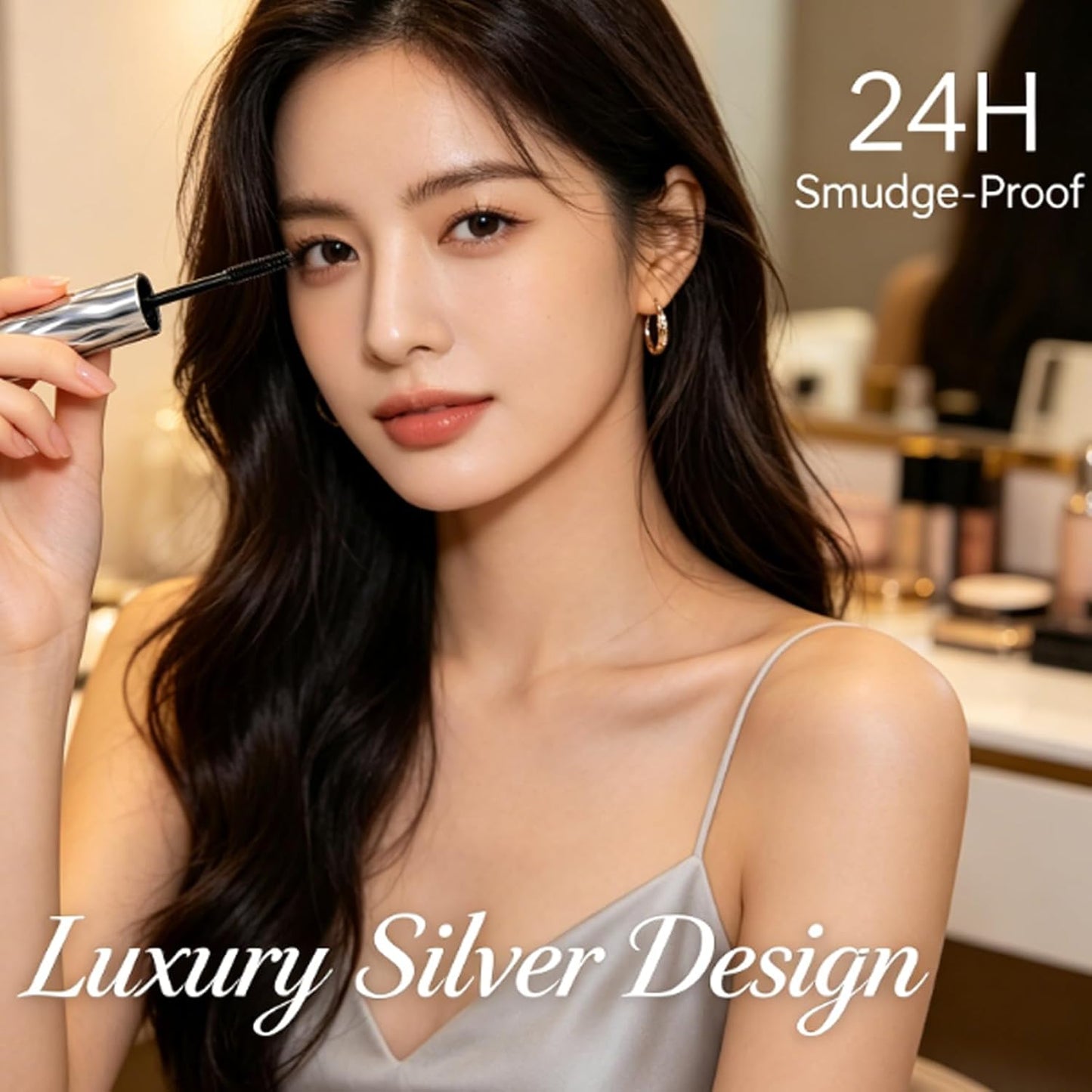 Waterproof Fiber Mascara - Volume & Length Without Clumping | Smudge-Proof, Curling Wand, Natural Finish (1pcs)