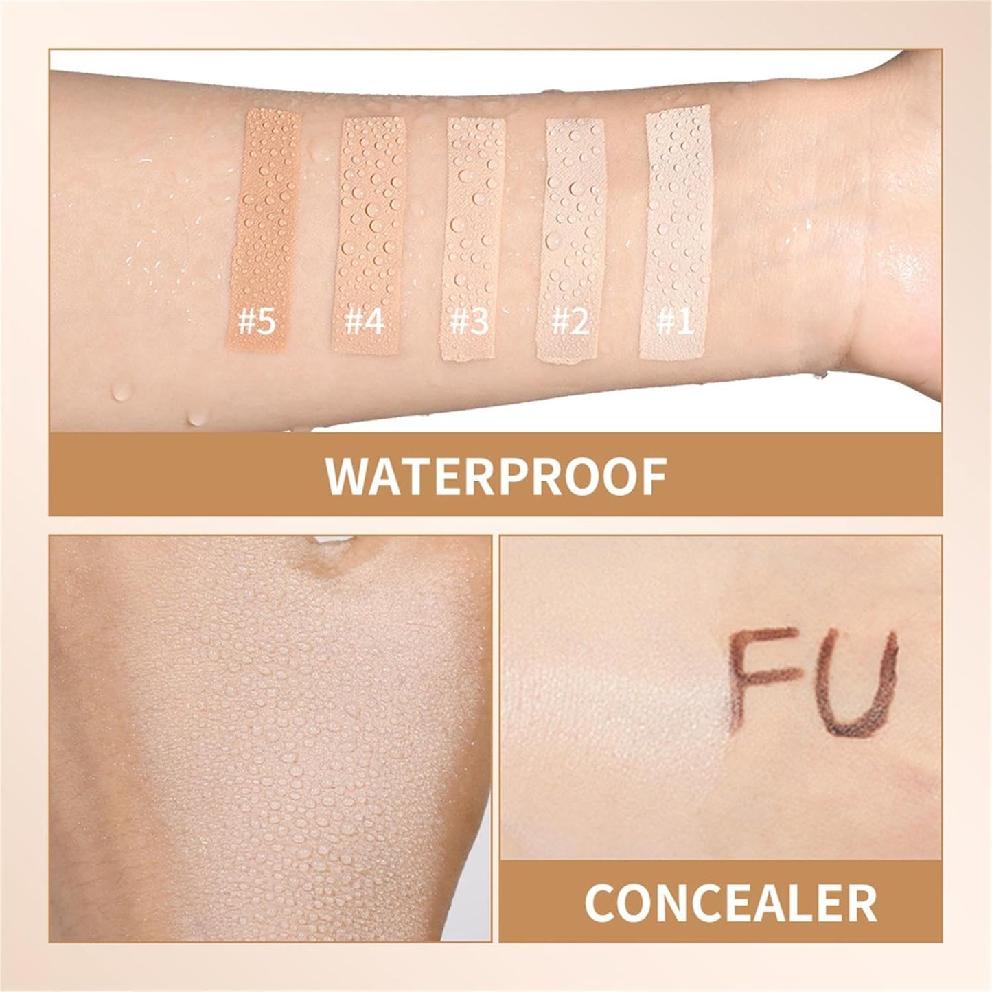 Beauty Balm Serum - Dual-Ended Eraser Foundation Stick with Brush | Full Coverage Korean Makeup in #3 Warm Beige