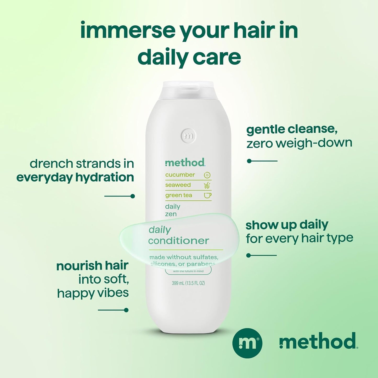 Daily Zen Conditioner - Nourishing Hydration for Color-Treated Hair - Sulfate, Paraben & Silicone Free | 13.5 oz