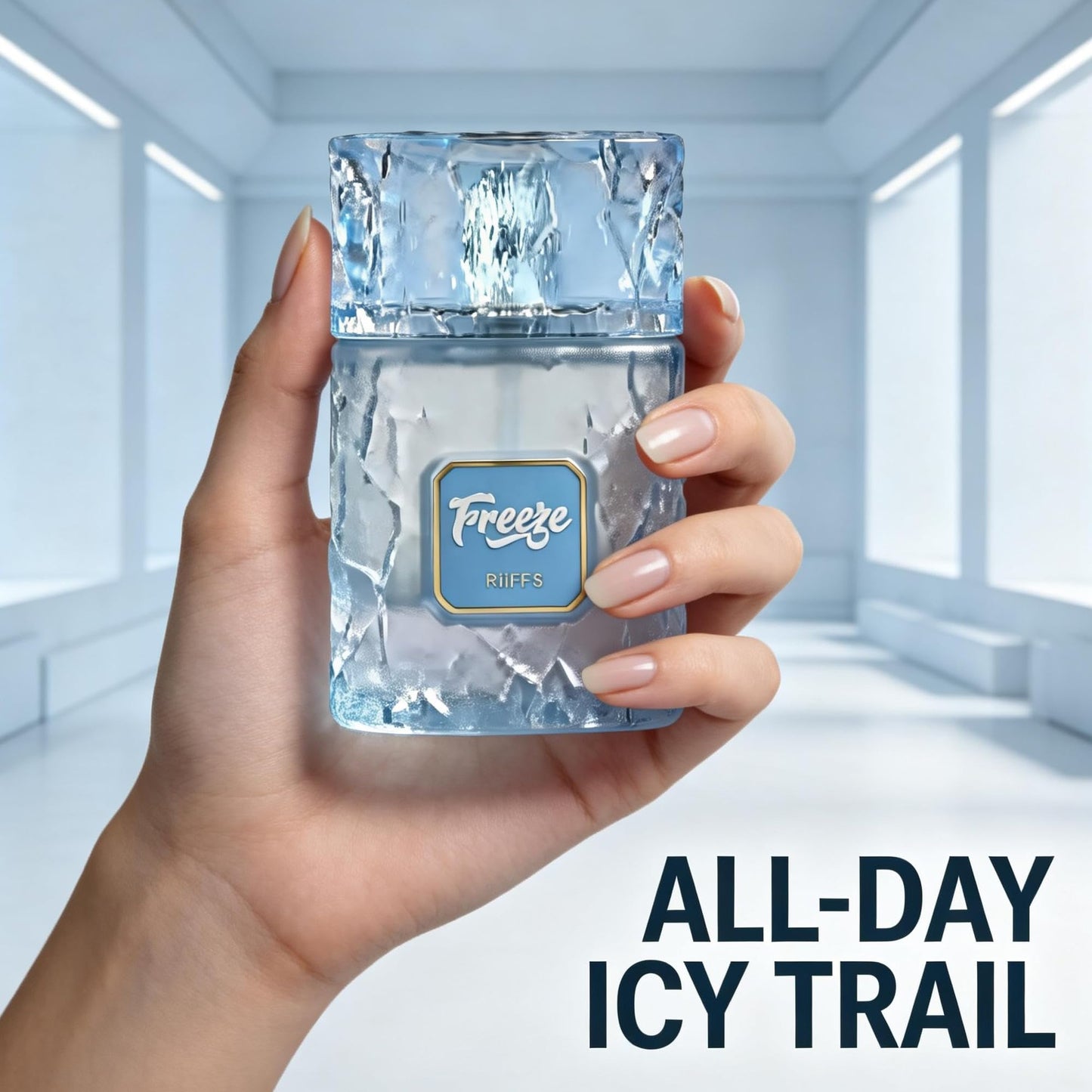 A CENTER Freeze Men's Cologne 100ml Fresh Icy Woody Eau de Parfum Bergamot Spearmint Cedar Scent Gift for Him