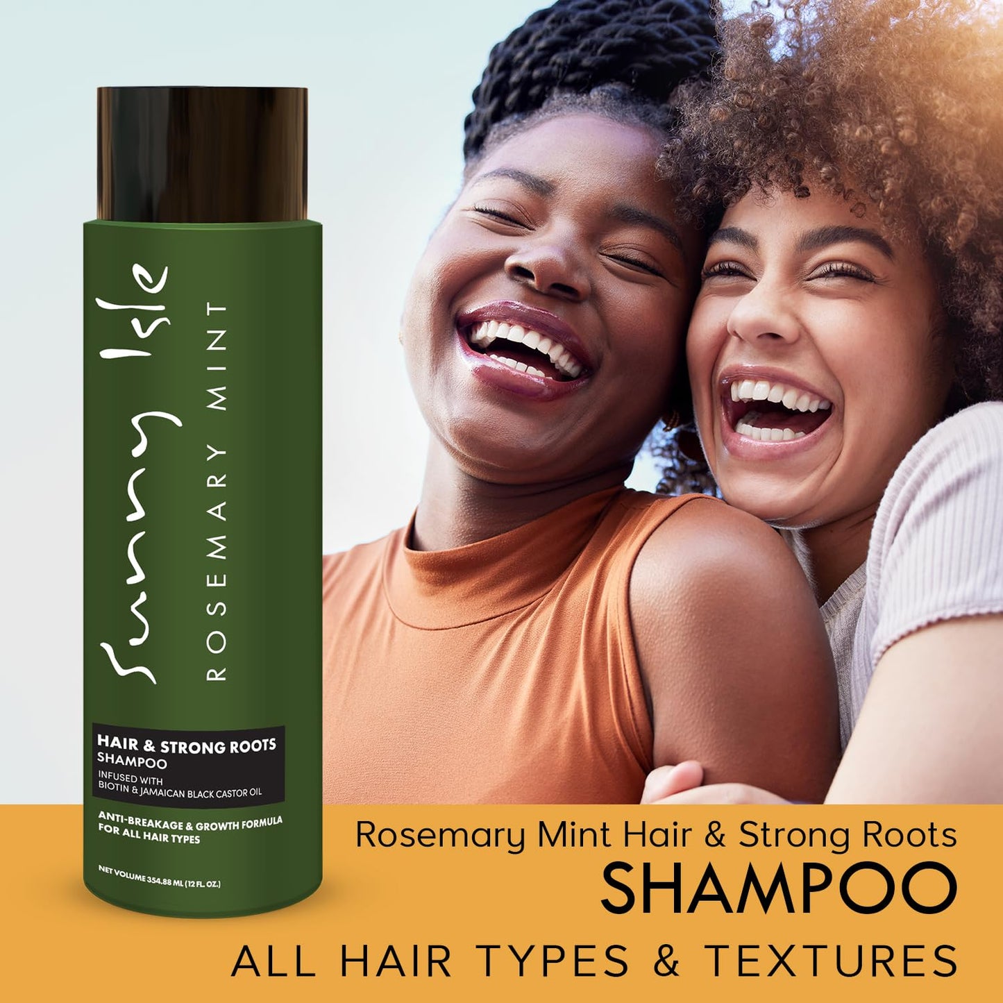 Rosemary Mint Shampoo & Conditioner Set - Anti-Breakage Growth Formula with Biotin & Jamaican Black Castor Oil | 2 x 12oz