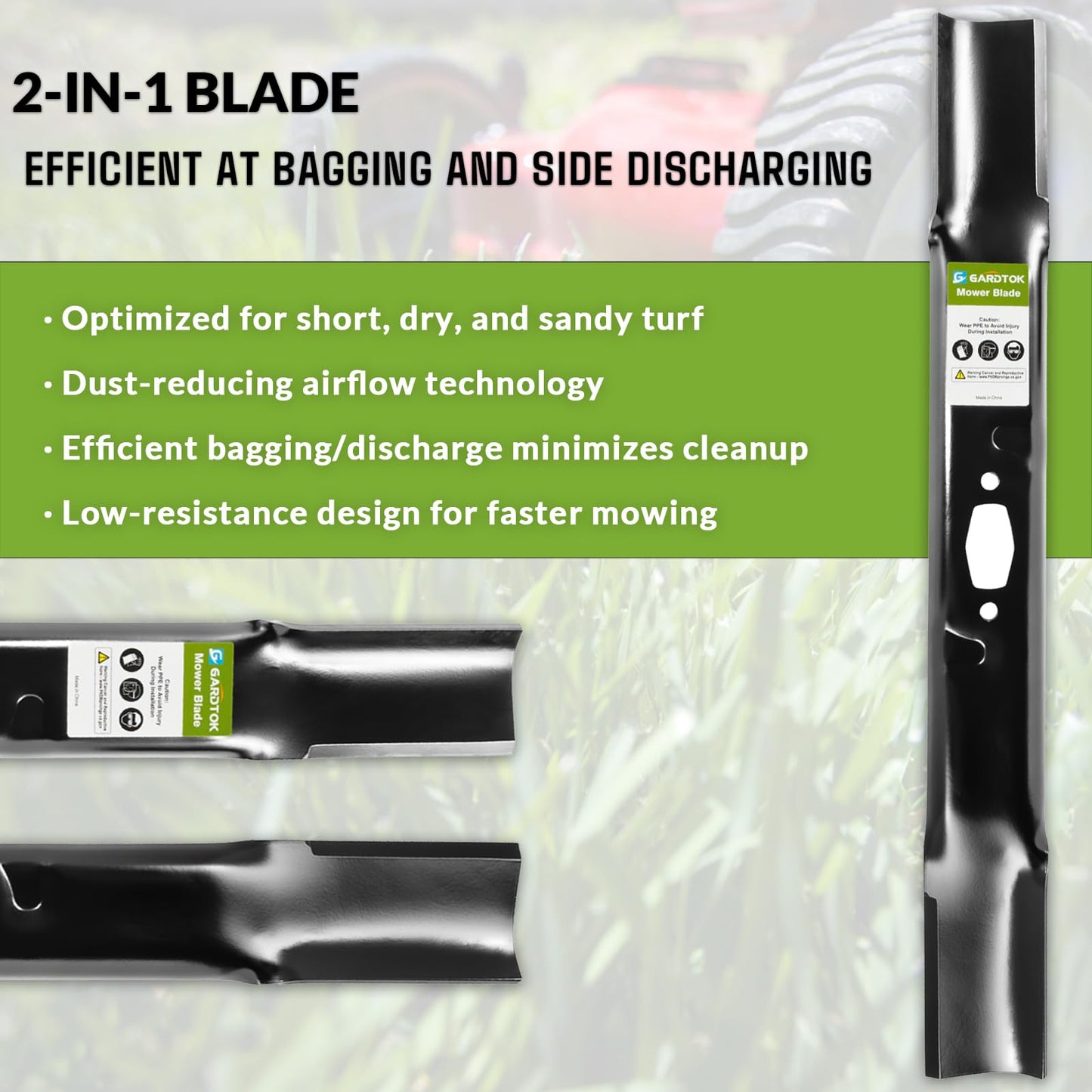 GardTok 2-Pack 21" Mulching Mower Blades Replacement for Cub Cadet MTD Troy-Bilt 742-05177-L 742P05177-L 490-110-C198 Craftsman CMXGZAM110199, Fits 42" Deck XT1 LT42 XT2 LX42 Z5200