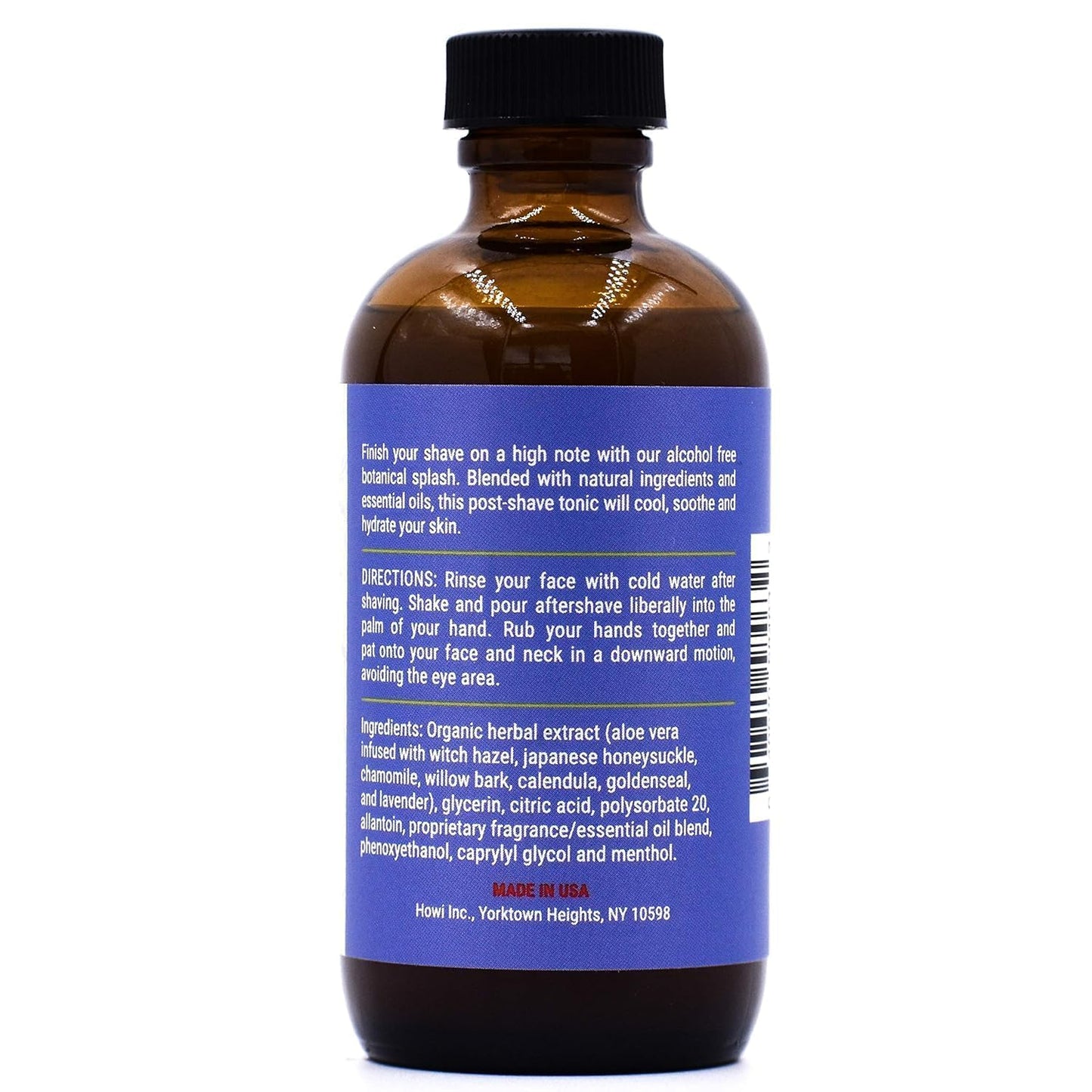 Taconic Shave Lavender Lime Aftershave Splash – Calming Citrus Herbal After Shave for Men – Alcohol-Free, Natural Skin Soother – 4 oz USA Made