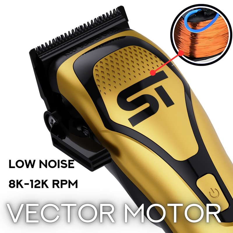 Supreme Trimmer Darkstar 72 Clipper with Magnetic Vector Motor | 180 Min Run Time, 9000 RPM Barber Hair Clipper | Low Noise, Professional Clipper DLC Blades | STC72