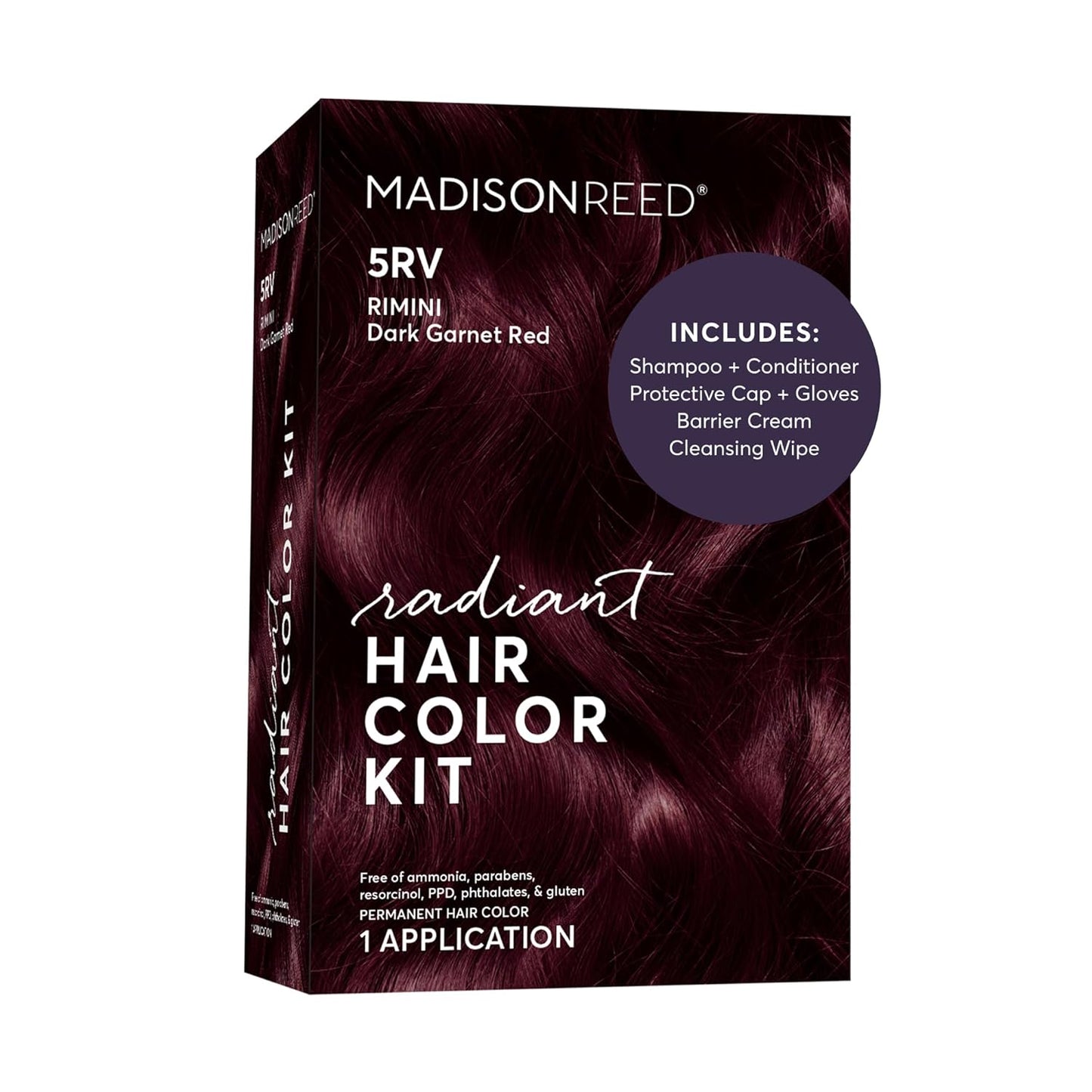 Madison Reed Radiant Hair Color Kit - 5RV Dark Garnet Red | Vivid Permanent Dye for Bold Color & Maximum Shine