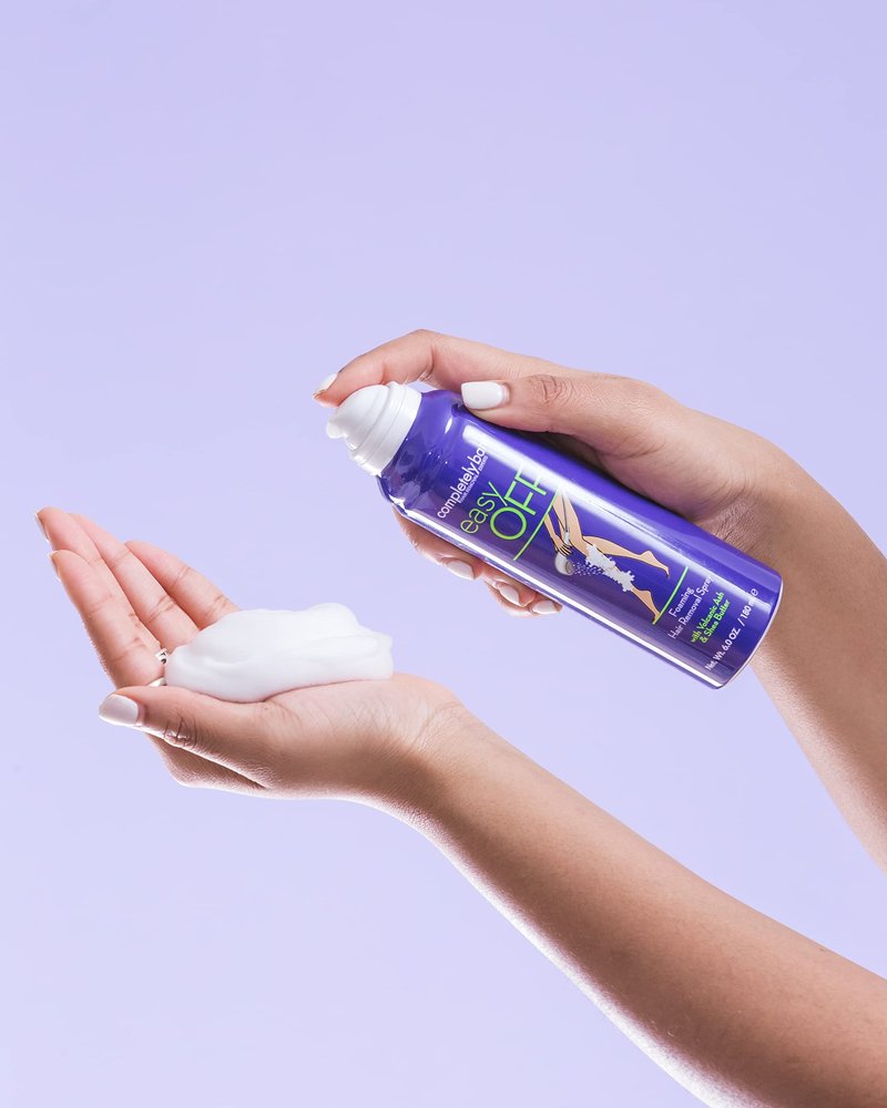 completely bare easy OFF | Foaming Hair Removal Spray | Shea Butter | Aloe Vera | Volcanic Ash | 5.8 OZ