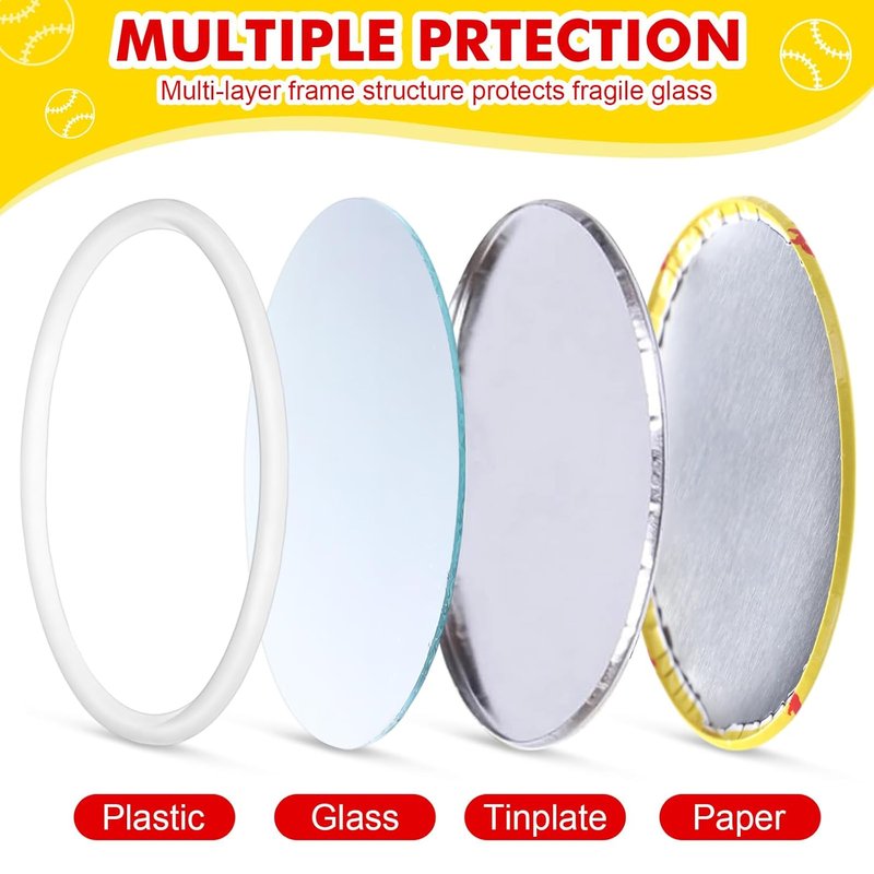 Softball Gifts for Team | 18 Pcs Compact Round Makeup Mirror - 2.76 Inch Portable Sport Pocket Mirror for Players