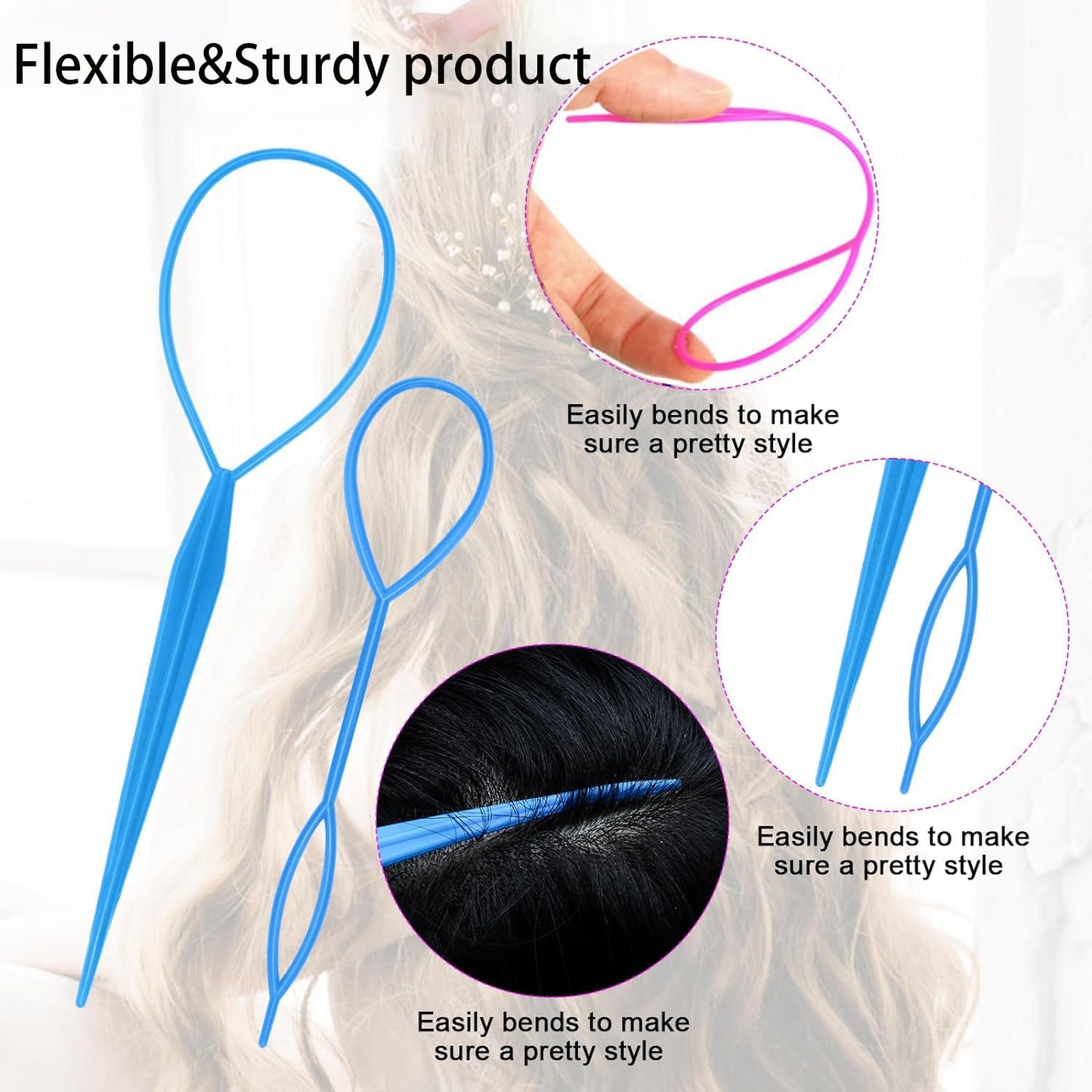 Pony Hair Tail Tools, Hair Loop Styling Tool French Braiding Hair Tool