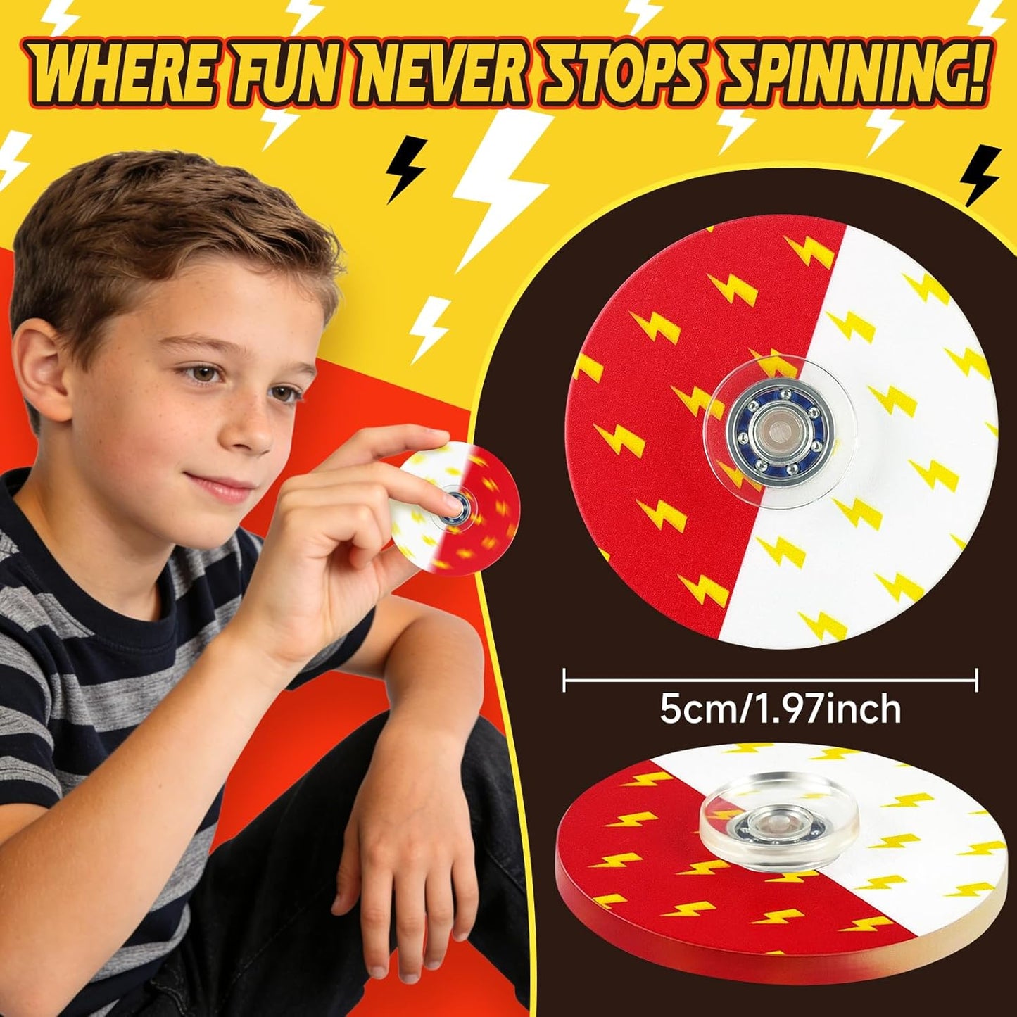 Cartoon Animation Fidget Spinners - 24PCS Mini Sensory Toys for Birthday Party Favors | Red & White