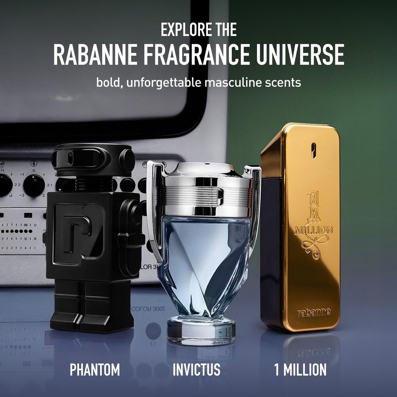 Rabanne Invictus Parfum for Men - Long Lasting Aromatic Aquatic Perfume with Lavender, Sandalwood & Musk - Trophy Bottle French Fragrance Spray from Paris, 3.4 oz