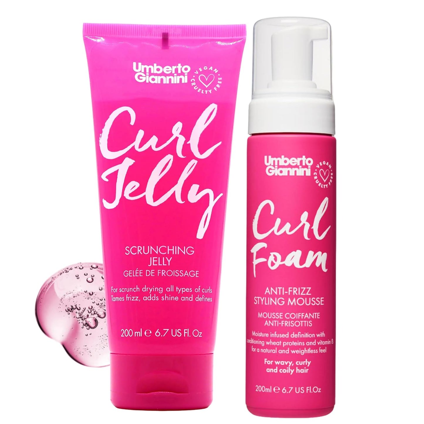 Umberto Giannini Banana Jelly Styling Gel - Strong Hold Curl & Slick Back Gel for Curly Hair | Anti-Frizz, Vegan, 200ml