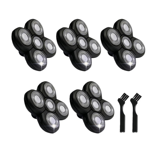 5 pcs Blades Refills Compatible with Freebird Head Shaver, 5 Blades Shaver Replacement Heads for Bald Men Freedom Grooming + 2 Cleaning Brush (5pcs)