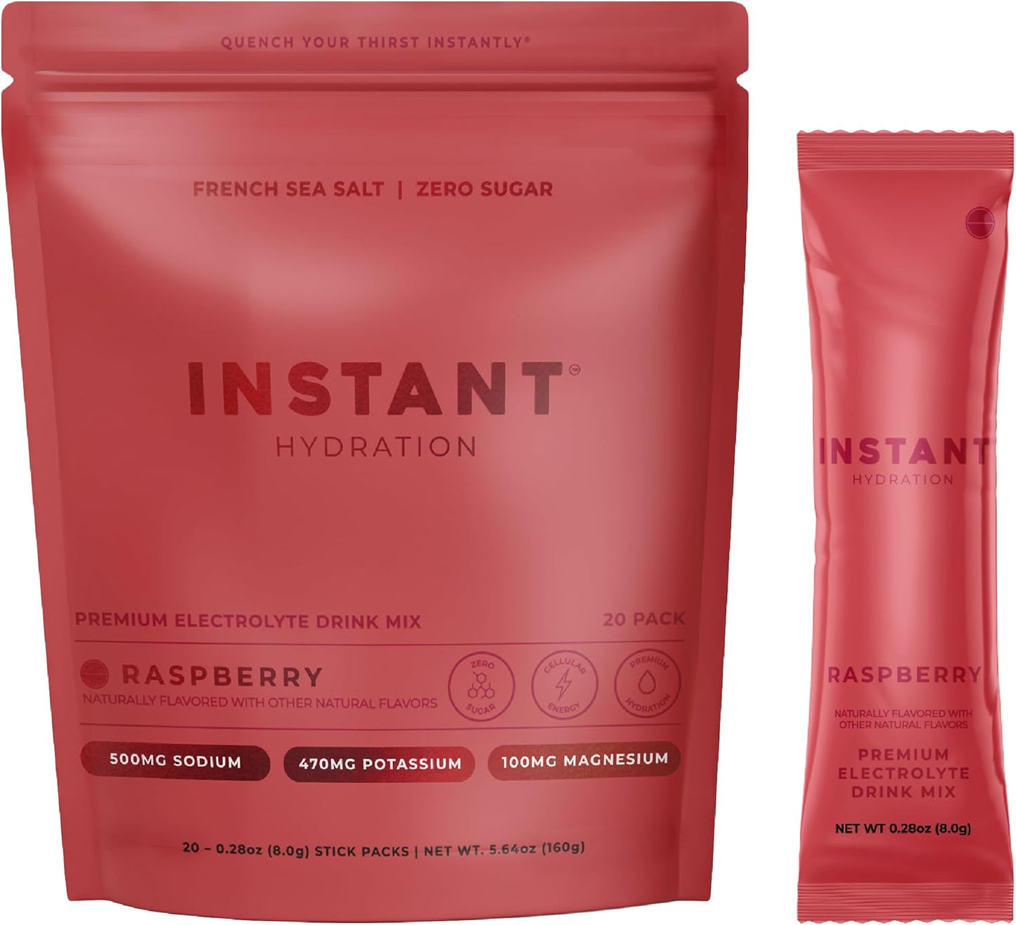 Electrolyte Drink Mix - Instant Hydration Sugar Free Cherry Limeade Powder Packets | 20 Travel Sticks for Recovery & Muscle Support
