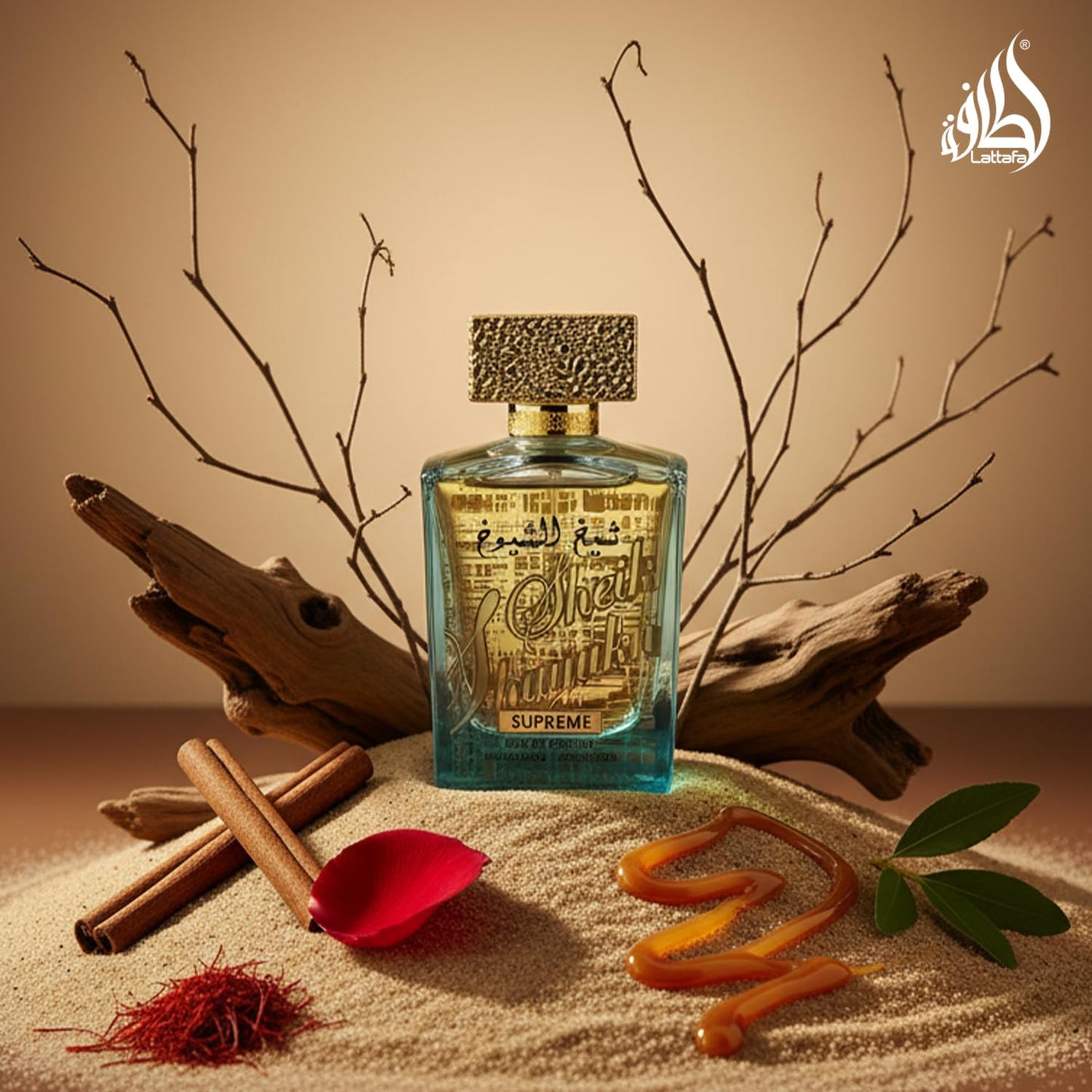 Lattafa Sheikh Al Shuyukh Supreme Eau de Parfum Spray - Spicy, Sweet, Woody Amber Fragrance for Unisex | 3.4 oz / 100 ml