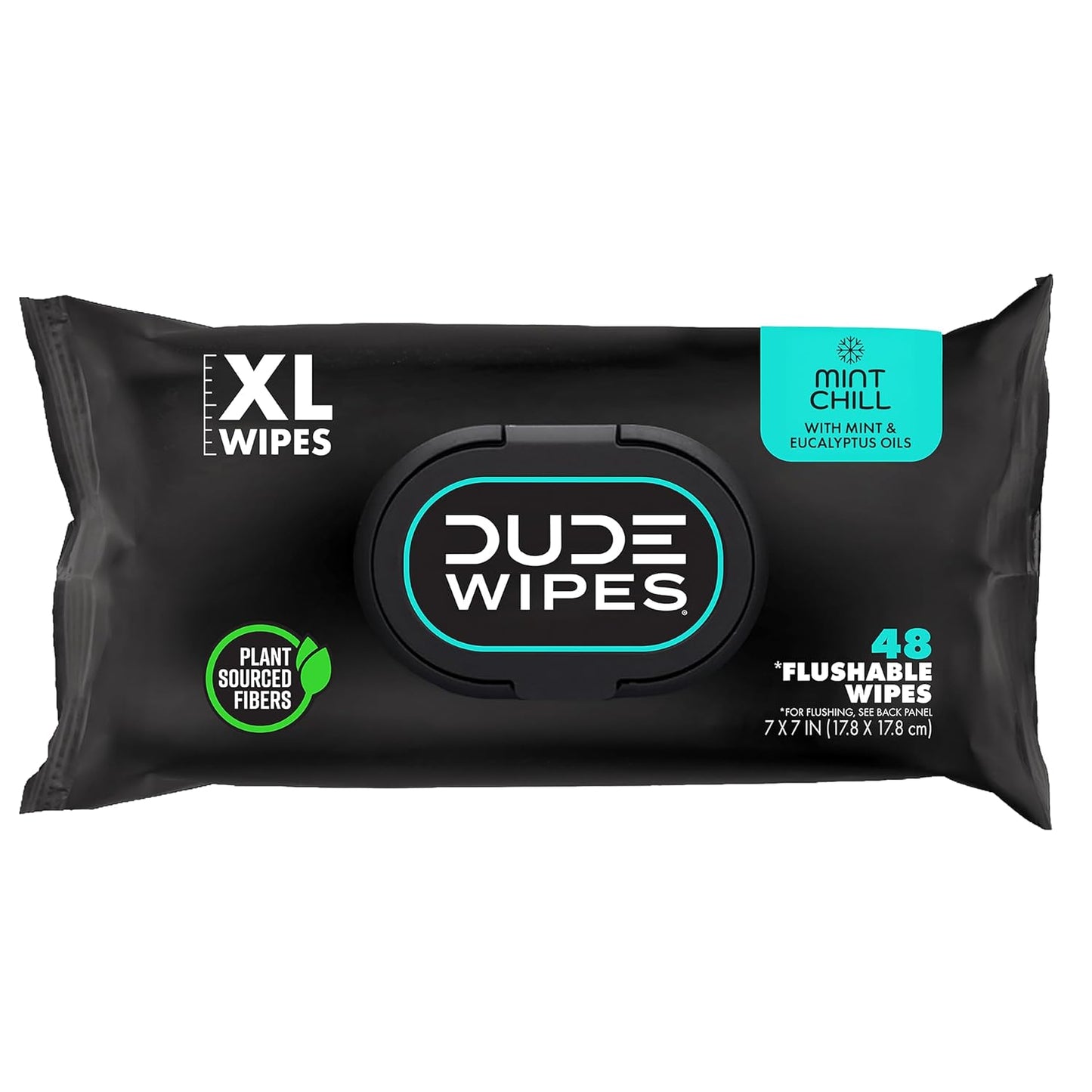 Dude Wipes Unscented Flushable Wipes - Extra-Large Adult Wet Wipes for Sensitive Skin | 6 Pack (288 Count) with Vitamin E and Aloe