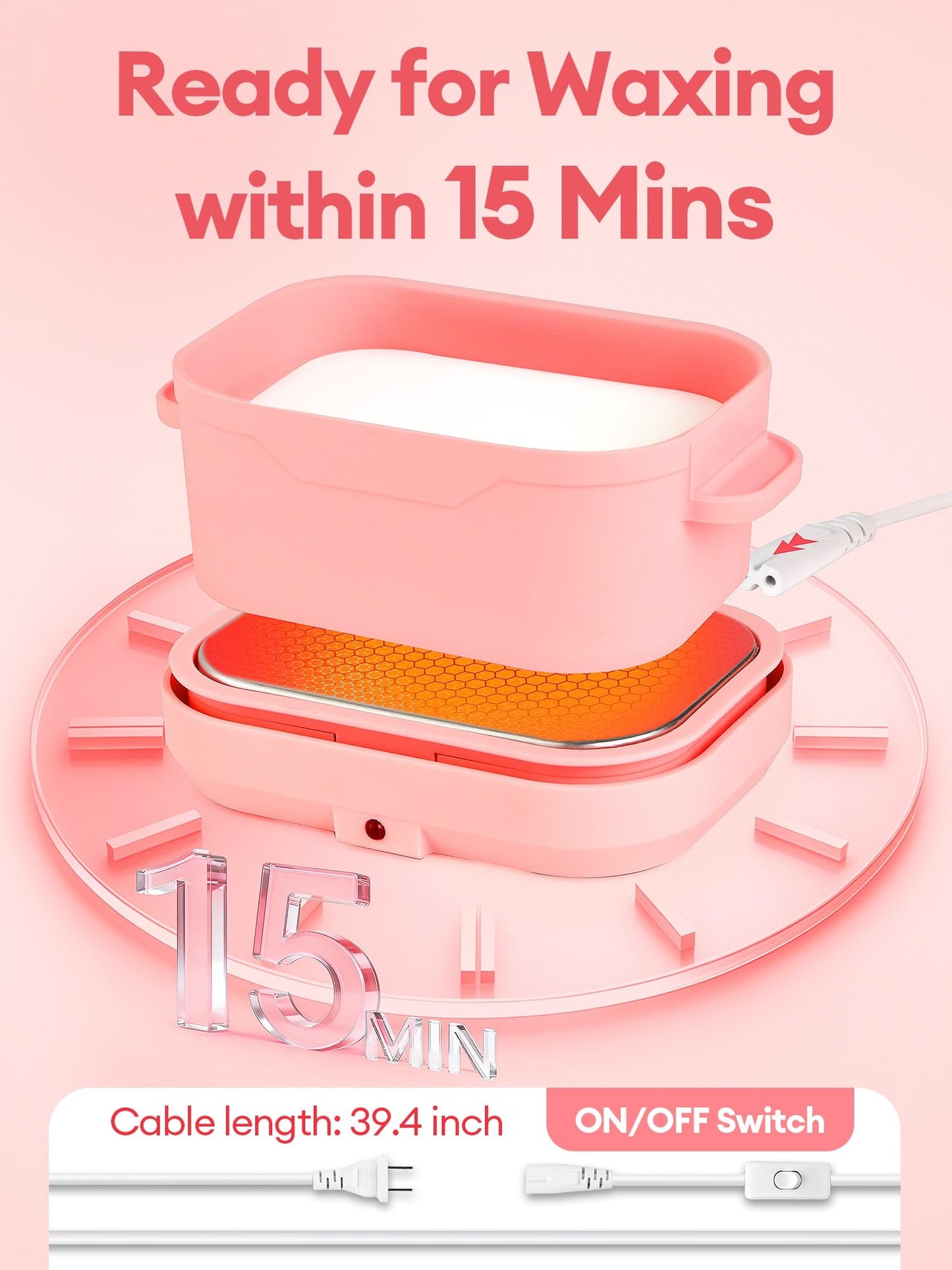 Silicone Wax Warmer for Hair Removal, Foldable Silicone Wax Warmer for Hard Wax with 2 Reusable Silicone Applicator Sticks, Portable Mini Wax Warmer for Eyebrow, Face & Bikini, Travel Wax Kit