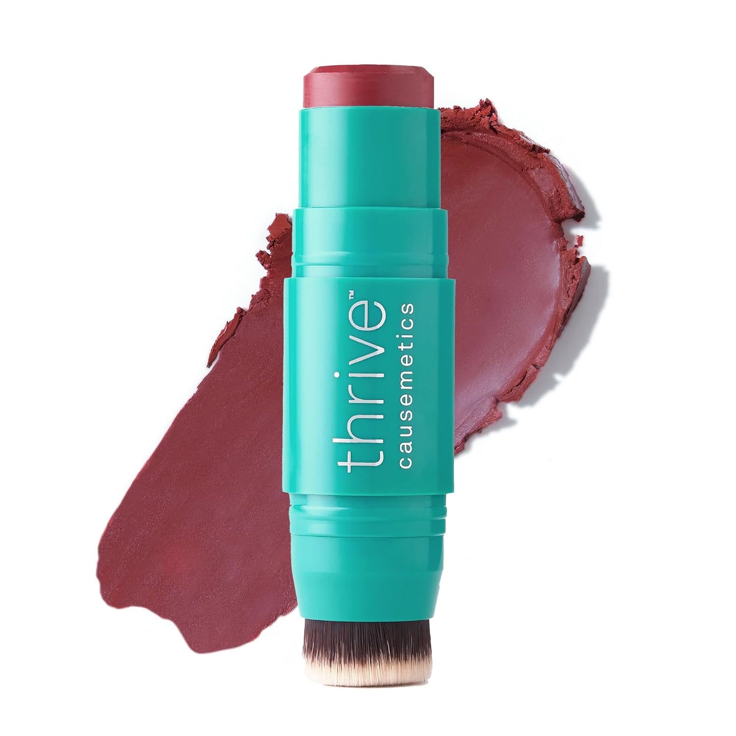Triple Threat Color Stick - Cream Blush with Vitamin E & Evening Primrose Oil | Waterproof Brick Red Shimmer