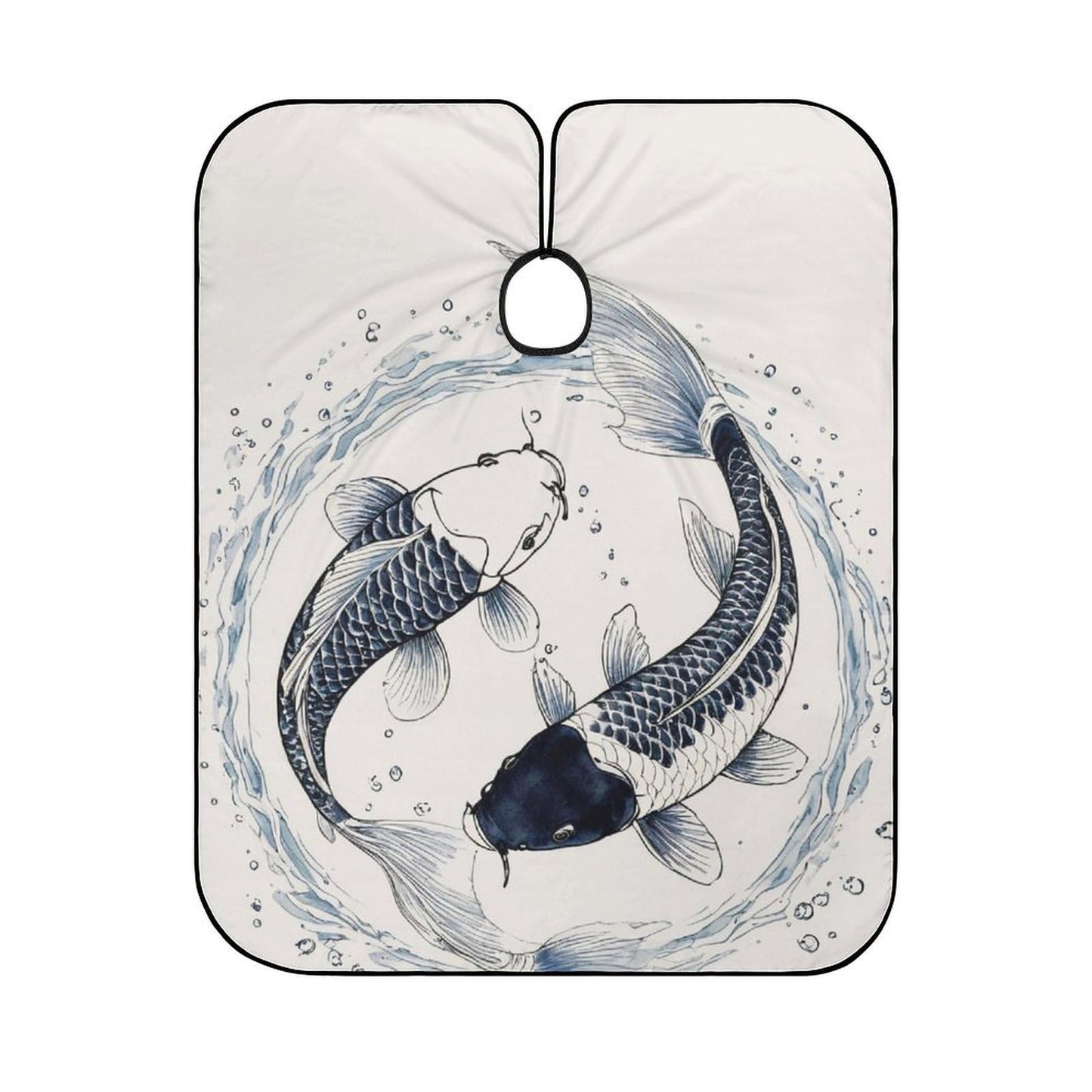 Professional Barber Cape Unisex Haircut Cape with Adjustable Neck Closure Koifish Fish Yin Yang