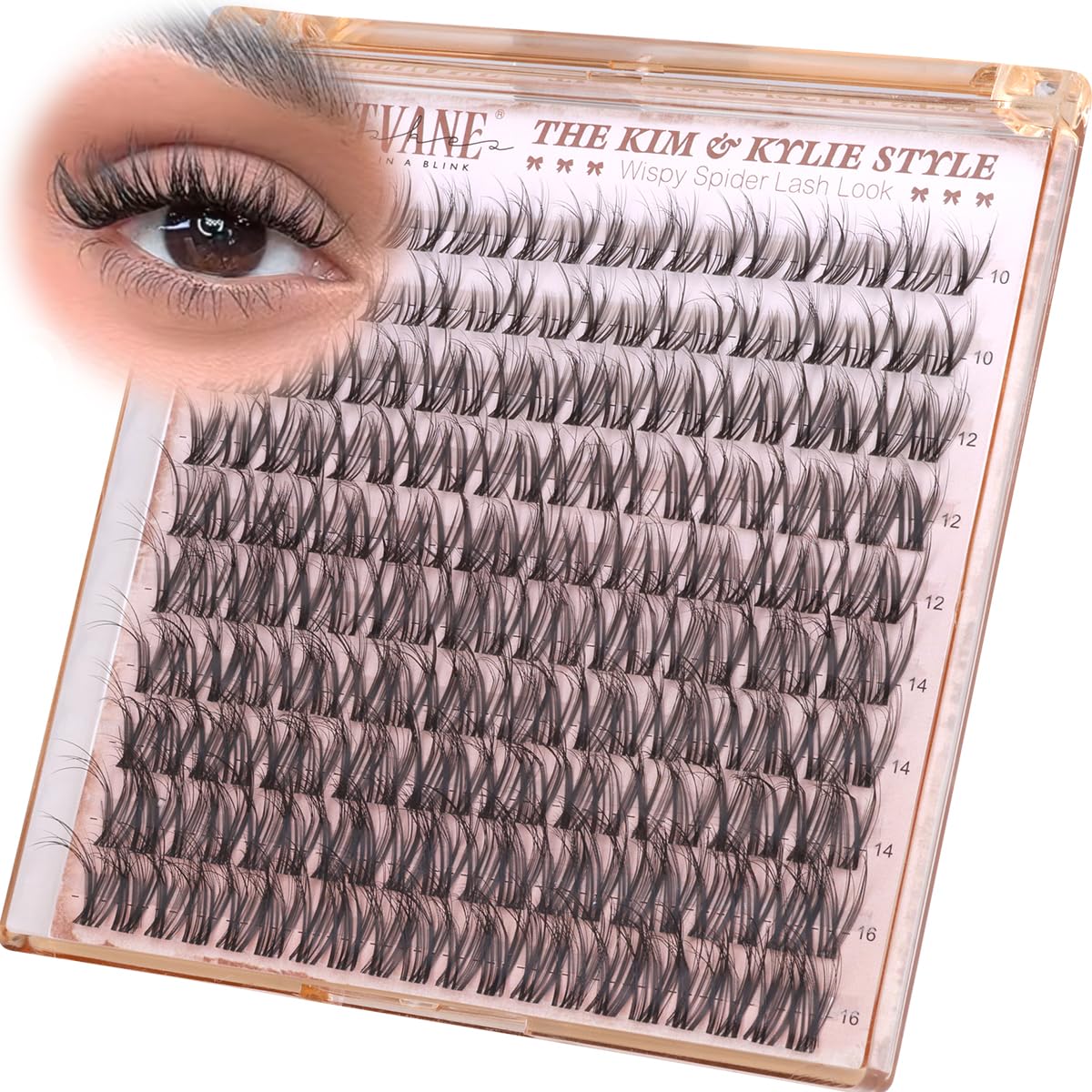 Natural Lash Clusters - Wispy Eyelash Extensions 240 Pcs | Short 8-10-12mm Individual Lashes for Beginners, Glasses Friendly
