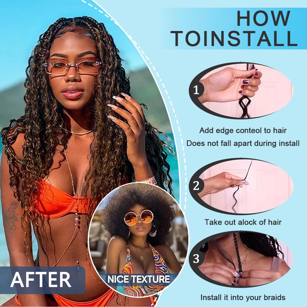 Color 4 Human Braiding Hair For Boho Braids Dark Brown Loose Deep Wave Bulk For Boho Braids 150G 20 Inch Chocolate Brown Curly Bohemian Hair For Braiding