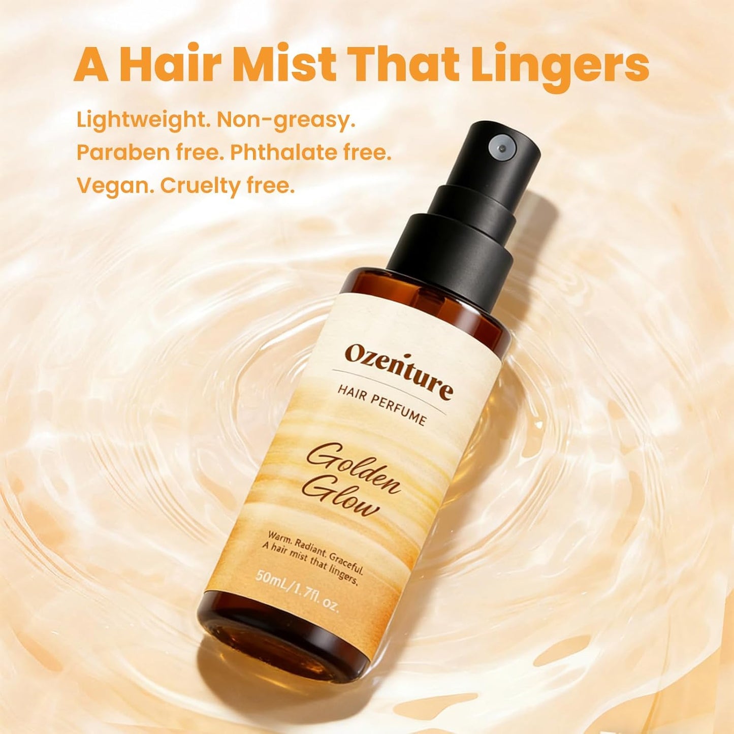 Hair Perfume for Women - Amber Woody Mist & Body Spray | Lightweight, Long-Lasting 50mL Travel Size
