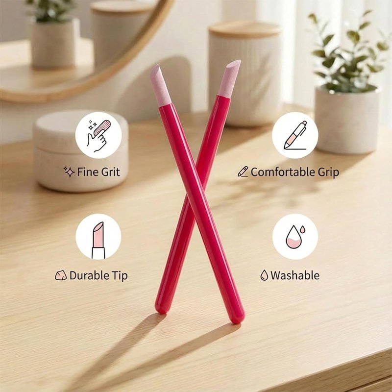 Pumice Stone Cuticle Remover - Multifunction Nail File & Pusher | Pink 5-Pack for DIY Nail Care
