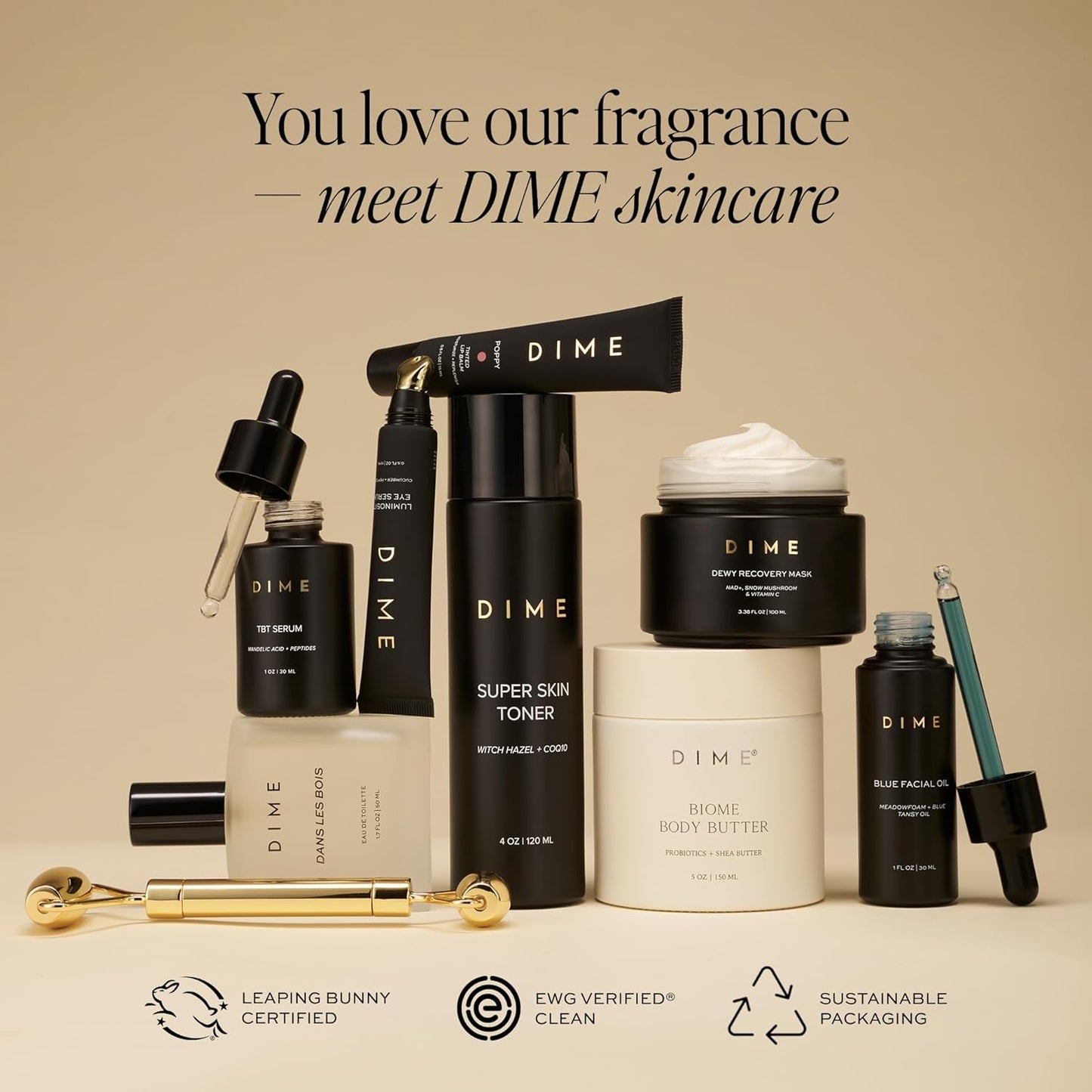 DIME Beauty Eau de Toilette Perfume Sampler - Hypoallergenic Clean Scents | Set of 5 x 2ml