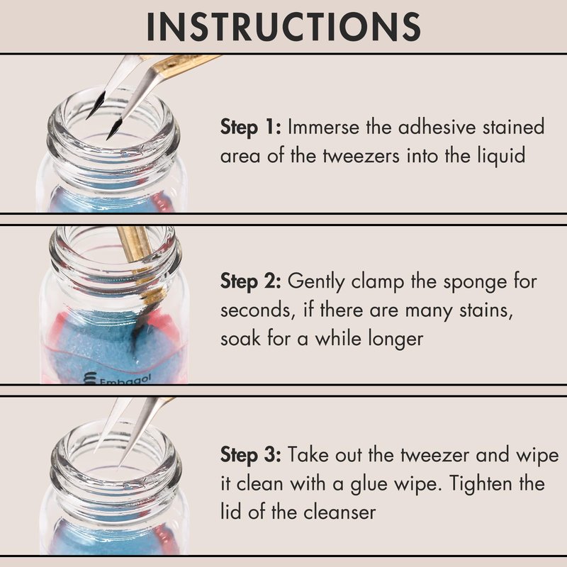Tweezer Cleanser for Eyelash Extensions Tools