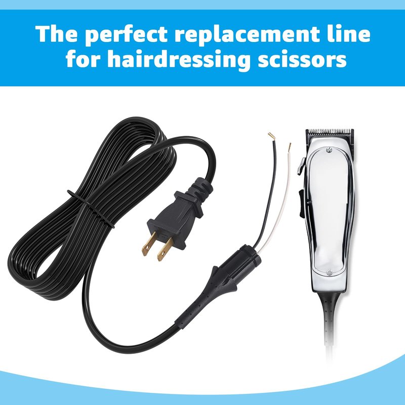 Replacement Power Cord for Andis Master Clipper- 2-Wire 8FT Professional Barber Cord for ML01557 Improved Master, ML01750 Phat Master, ML01690 Fade Master, ML01795 Black Master Clippers