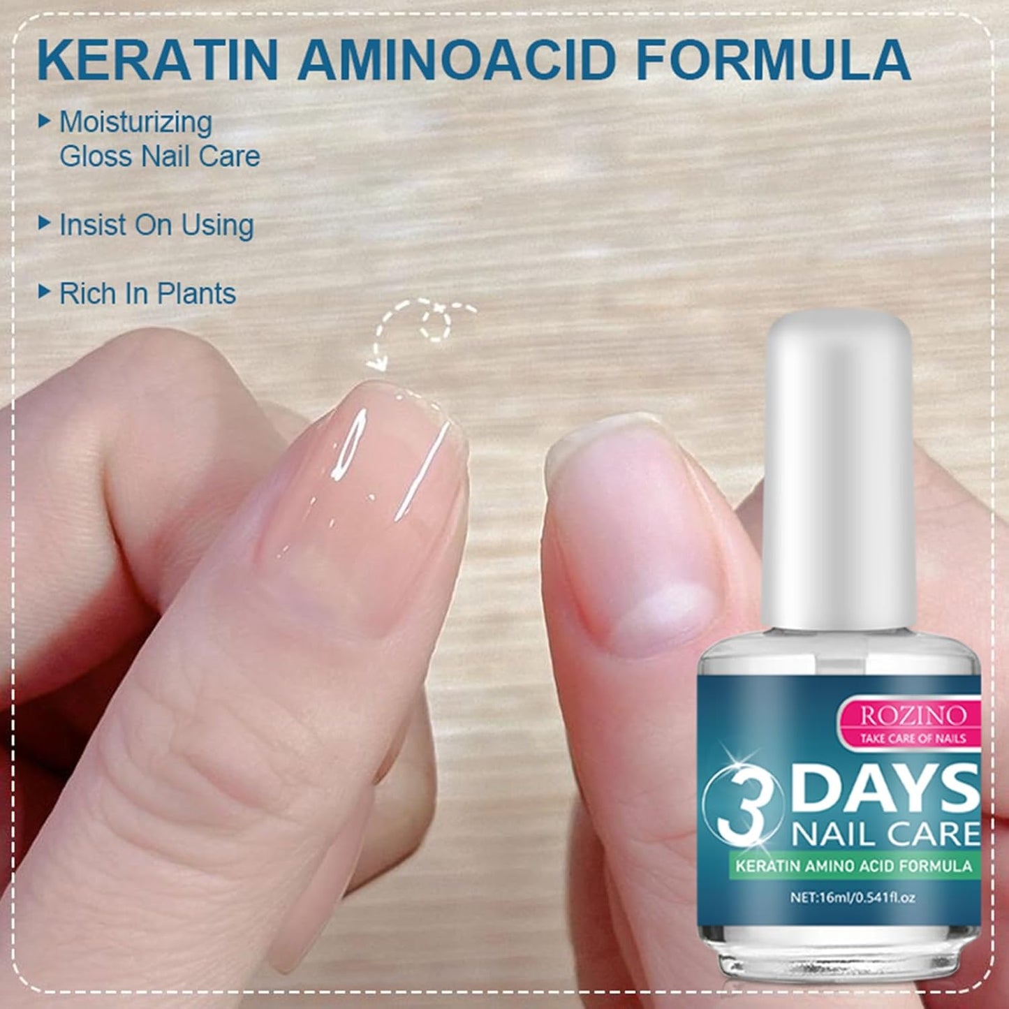 Keratin & Amino Acid Nail Treatment Oil - Moisturizing Cuticle & Hand Care with Aloe Vera | 16ml x 3