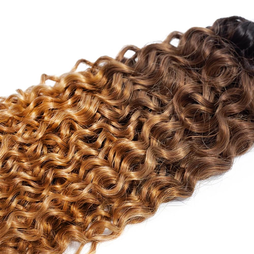 Ombre Brown Water Wave Bundles 1B430 Bundles Human Hair 26 28 30 Inch 8A Garde Brazilian Virgin Hair 3 Bundles Three Tone Black And Color #4 Mixed With Color #30 Human Hair Bundles Hair Weave