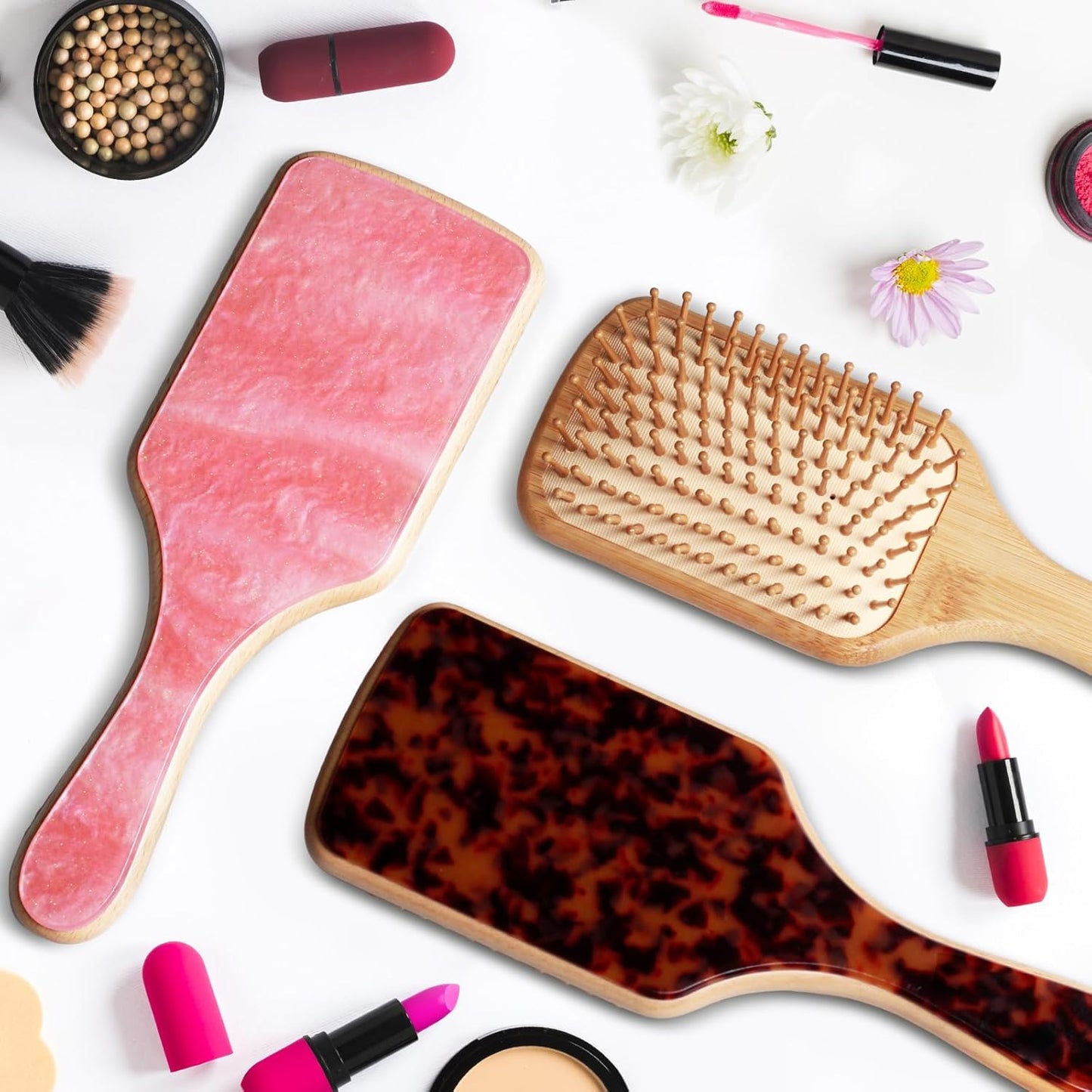 Bamboo Hair Brush - Natural Wooden Paddle Brush for Hair Growth | Suitable for All Hair Types