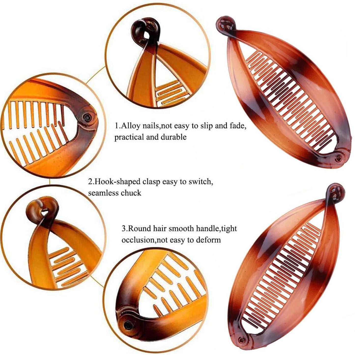 Banana Hair Clips for Thin Long Hair - Fishtail Combs | Stylish Hair Accessories for Women
