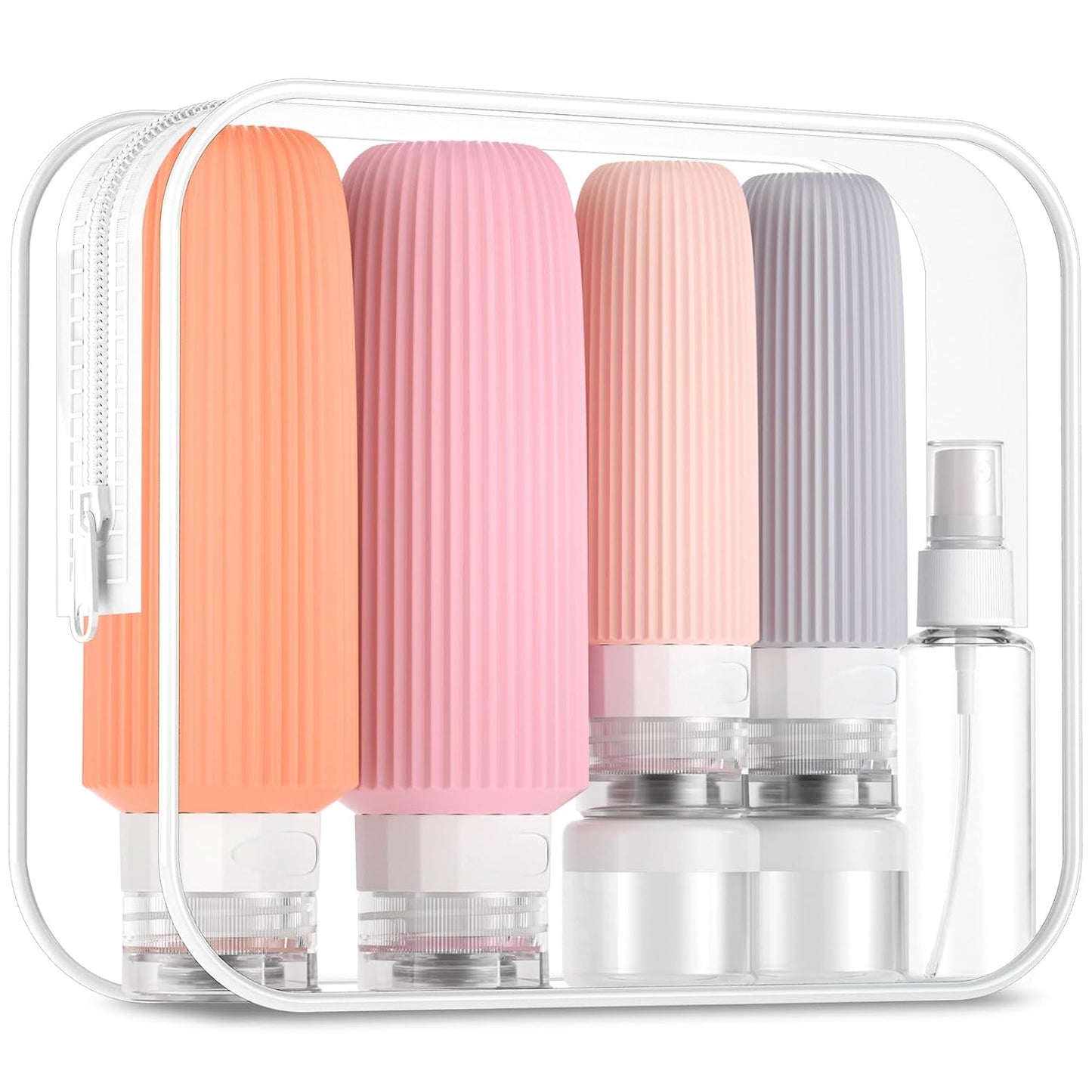 Travel Bottles for Toiletries - 16 Pack Silicone Containers | 6oz Leak-Proof Shampoo & Conditioner Set