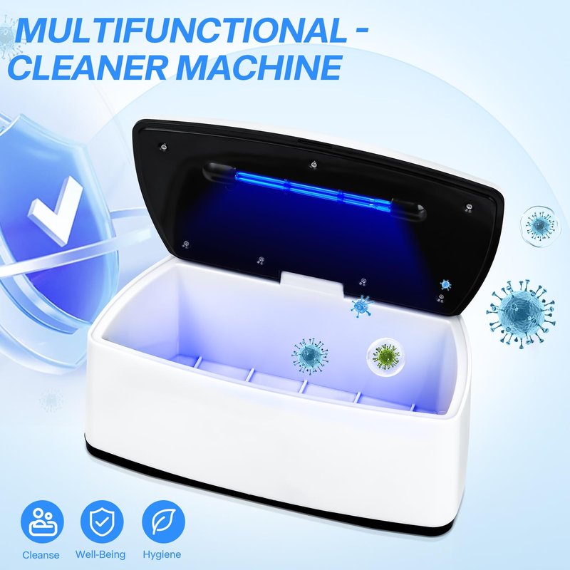LXIANGN Nail Tool Sterilizer,Portable Large USB 1L High Temperature Nail Cleaning Box for Manicure Salon,Tweezers,Tattoo,Scissors,Jewelry,Phone, Watch,Underwear (White)