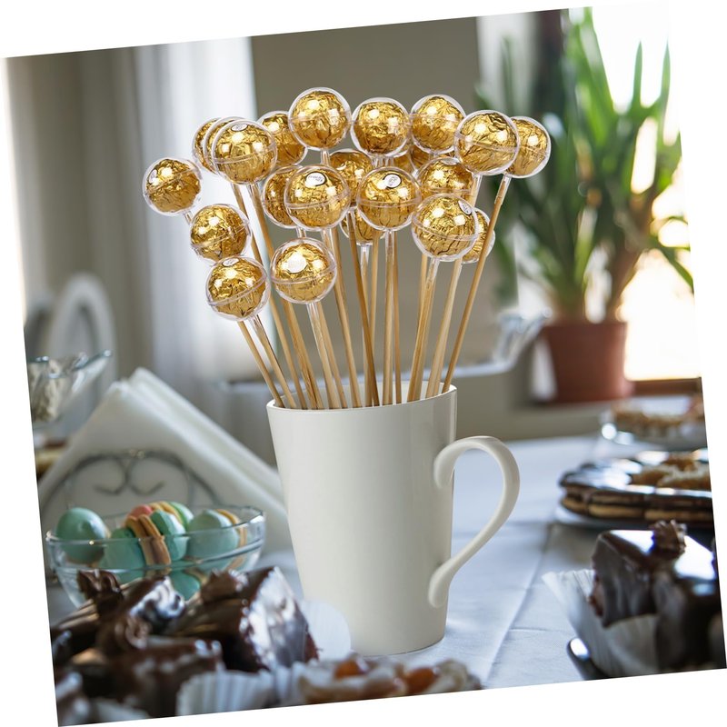 Angoily 100PCS Chocolate Holder, Acrylic Candy Box Holder DIY Packaging Chocolate Ball Bouquet Supplies, Clear Cookie Packaging Wrapping for Party Decor