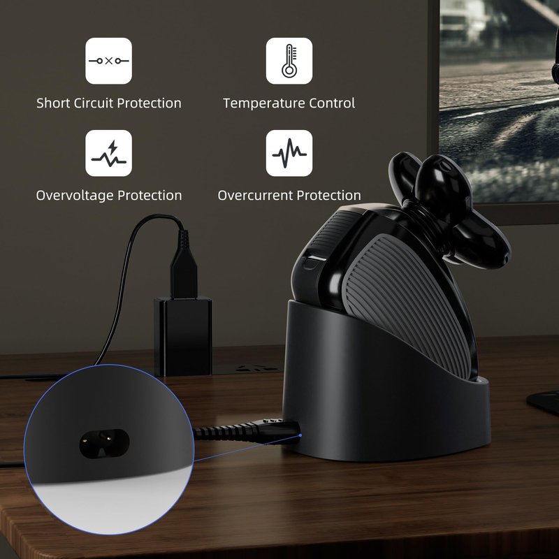 Charging Dock Compatible with Freebird FlexSeries Electric Head Hair Shaver, Charger Cord Base Stand with Power Cable for Flex Series Replacement Razor Adapter