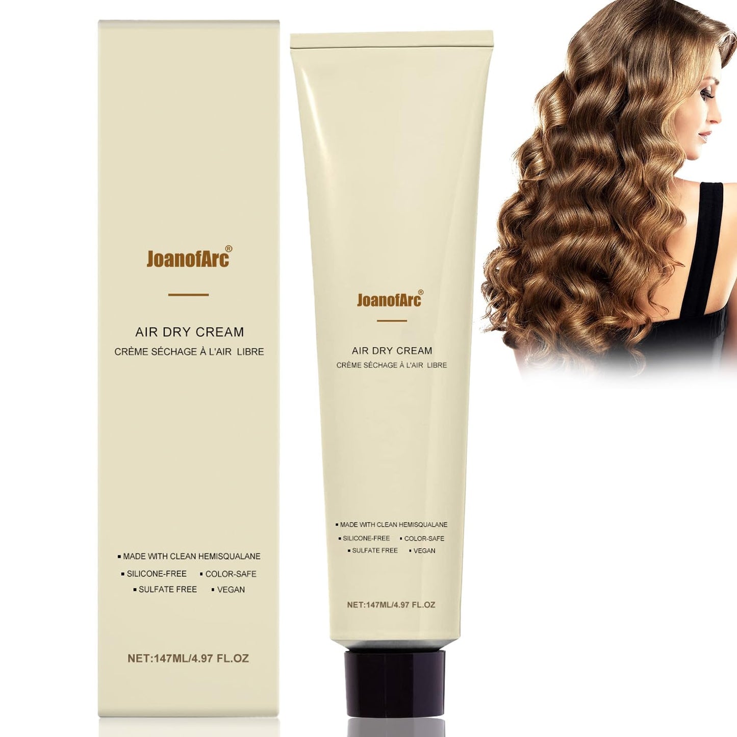 Air Dry Cream for Hair - Frizz Control Styling Cream | Lightweight Moisturizer for Soft Hold, 4.97 fl oz