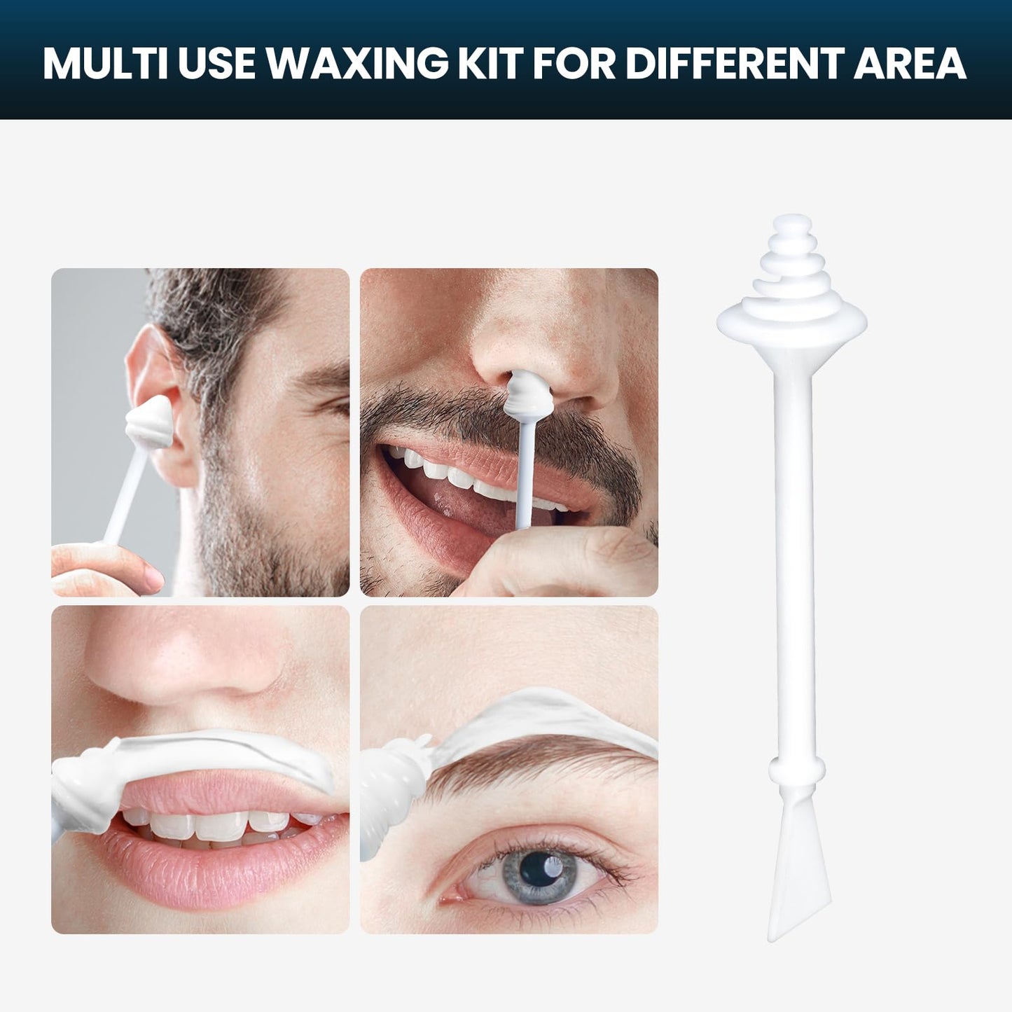 AUZEAL Nose Wax Kit, Nose Hair Wax Kit with 100 g Wax, 20 Applicators, Nose Ear Hair Removal Kit for Men Women, Easy, Quick & Painless, Lasts up to 5 Weeks