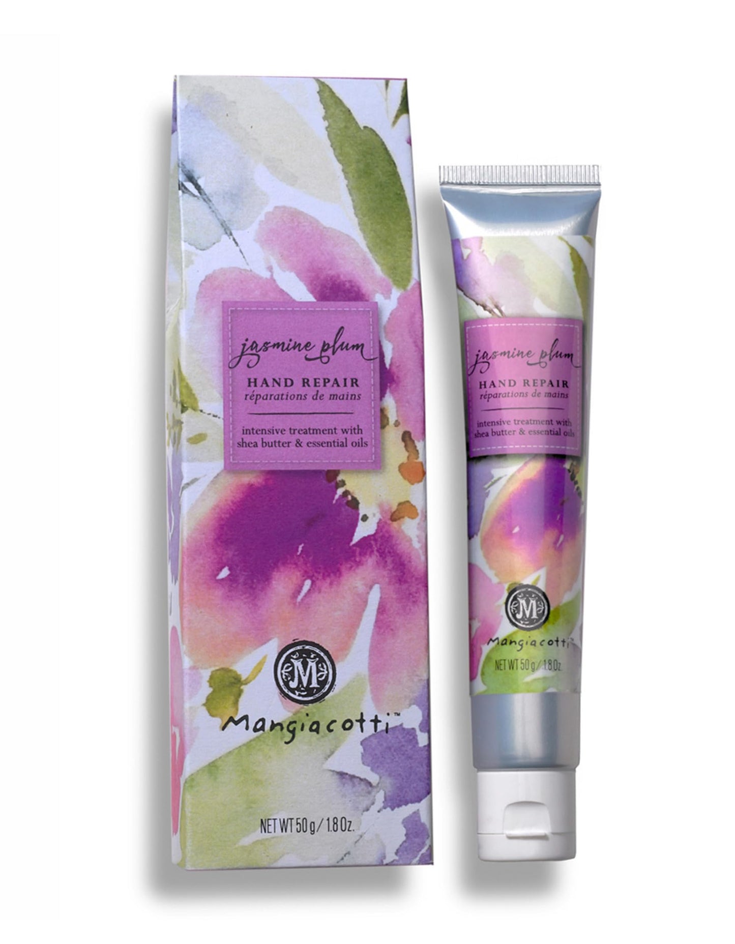 Mangiacotti Hand Repair Cream – Shea Butter & Chamomile, Fast-Absorbing Moisturizer for Dry Hands, Made in USA, 1.8oz, Jasmine Plum