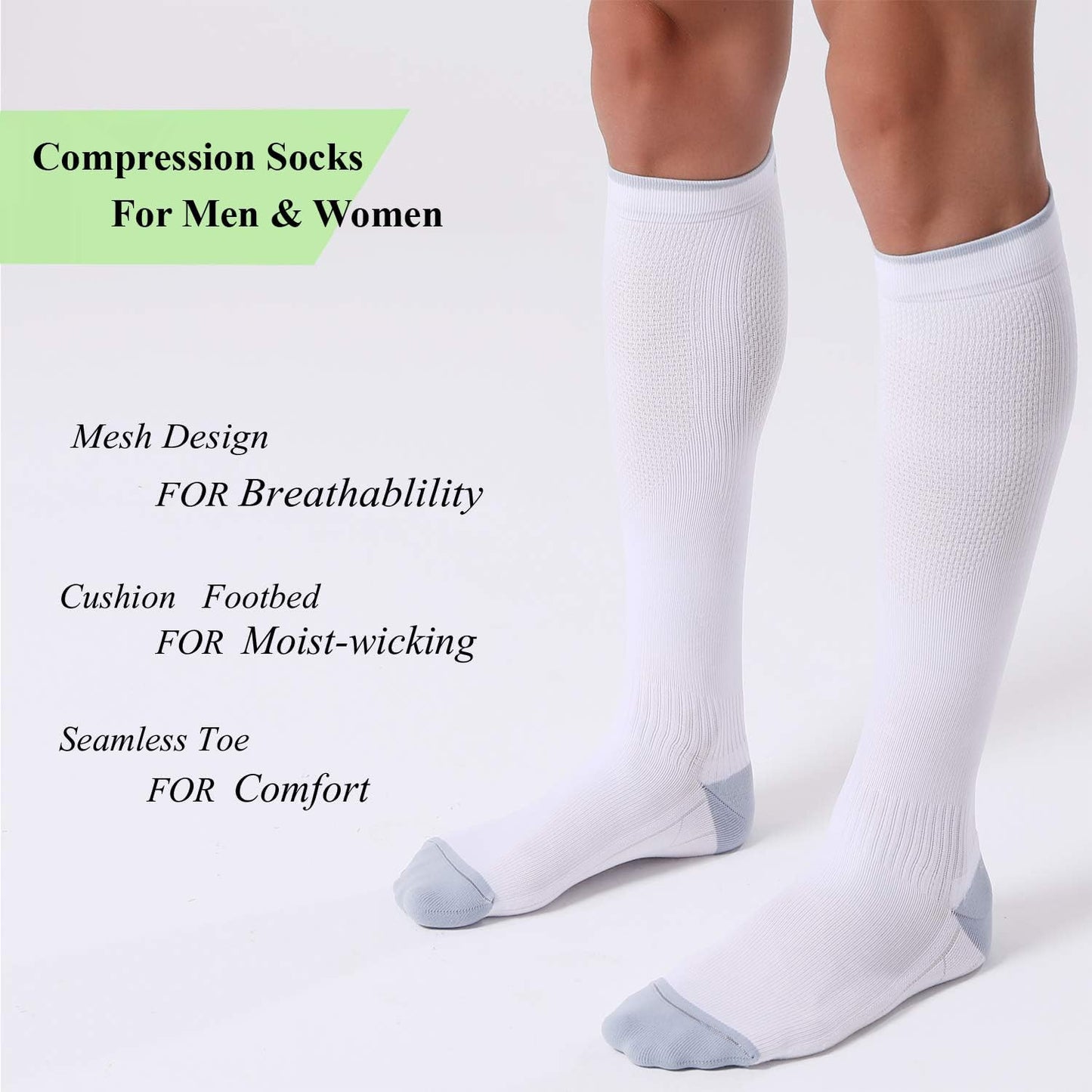 FITRELL Compression Socks for Men & Women - 20-30mmHg Circulation Support | 3 Pairs