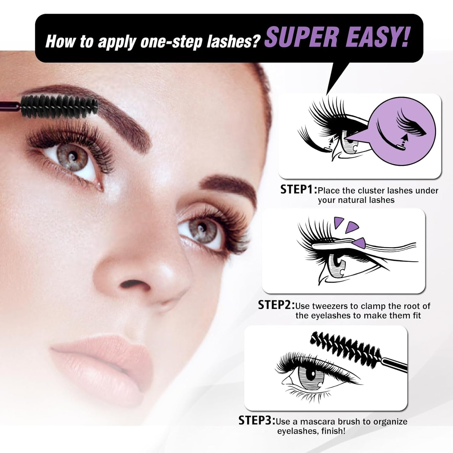 Self-Adhesive Eyelash Clusters Kit - 156 PCS DIY Pre-Glued Lashes | No Glue, No Remover, No Residue