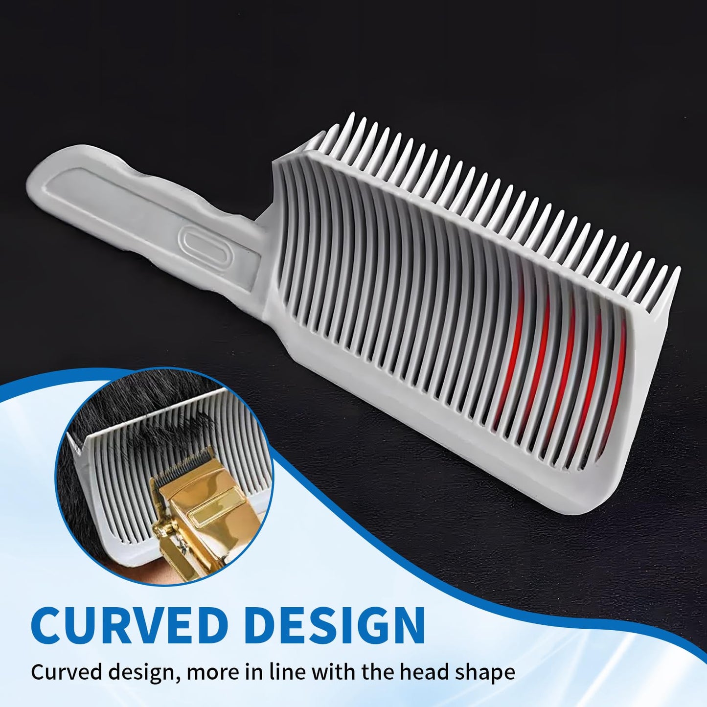 Qiyuda 2 Pcs Blend Friend Fade Comb with Tail Comb, Professional Barber Frend Fade Cutting Tool